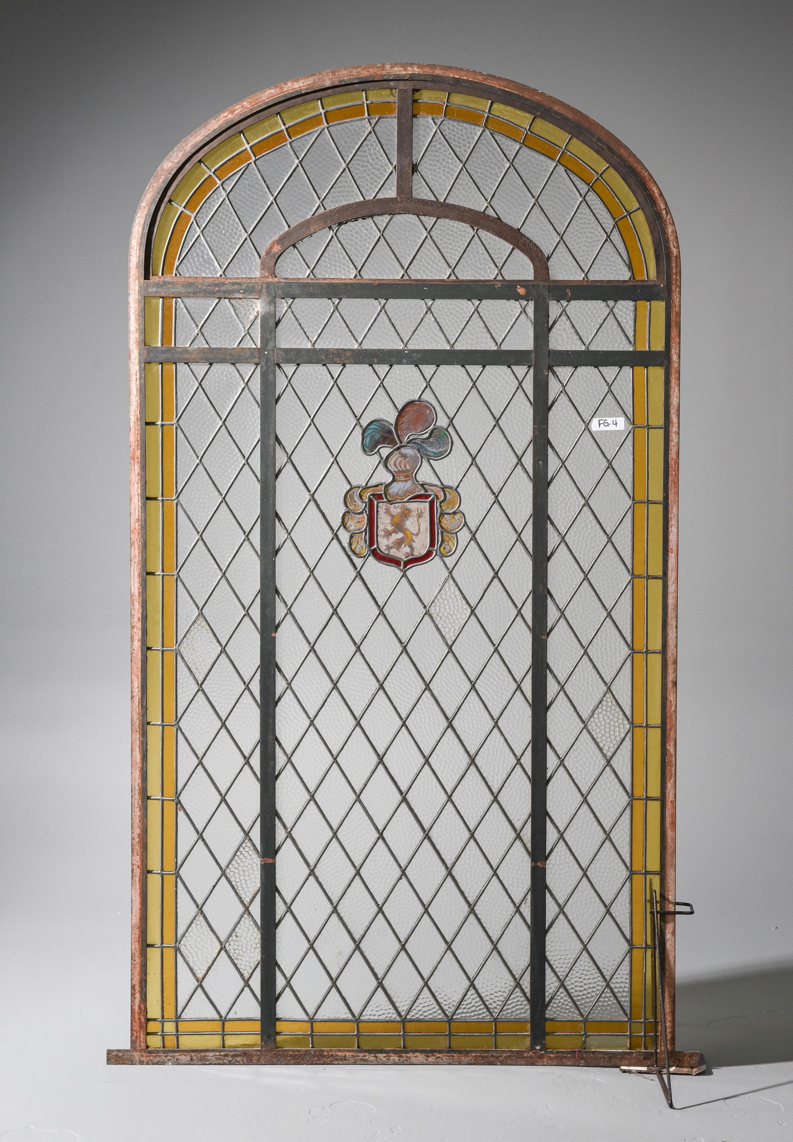 Argentinian Iron Framed Arched Stained Glass Window (1 of 5)