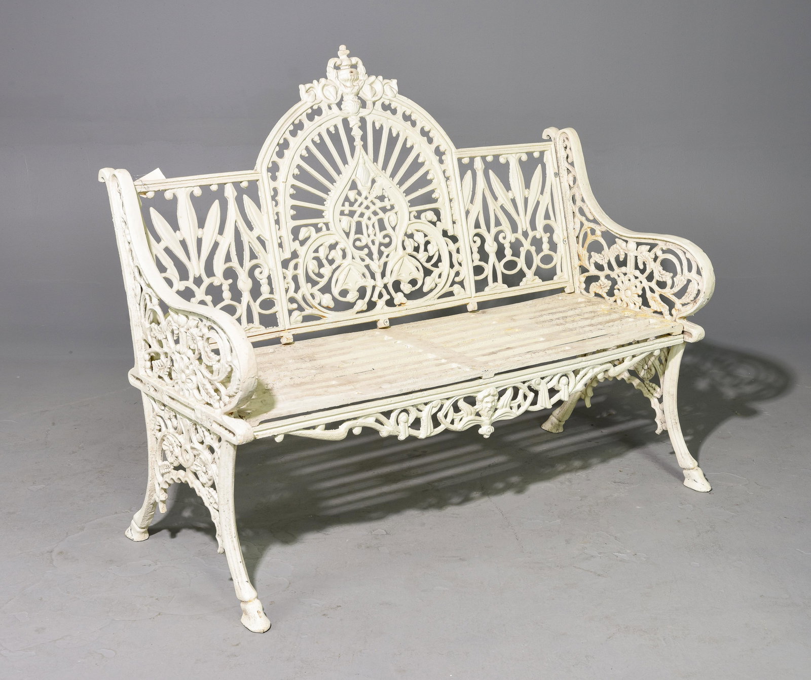 Victorian Style Painted Cast Iron Bench (1 of 6)