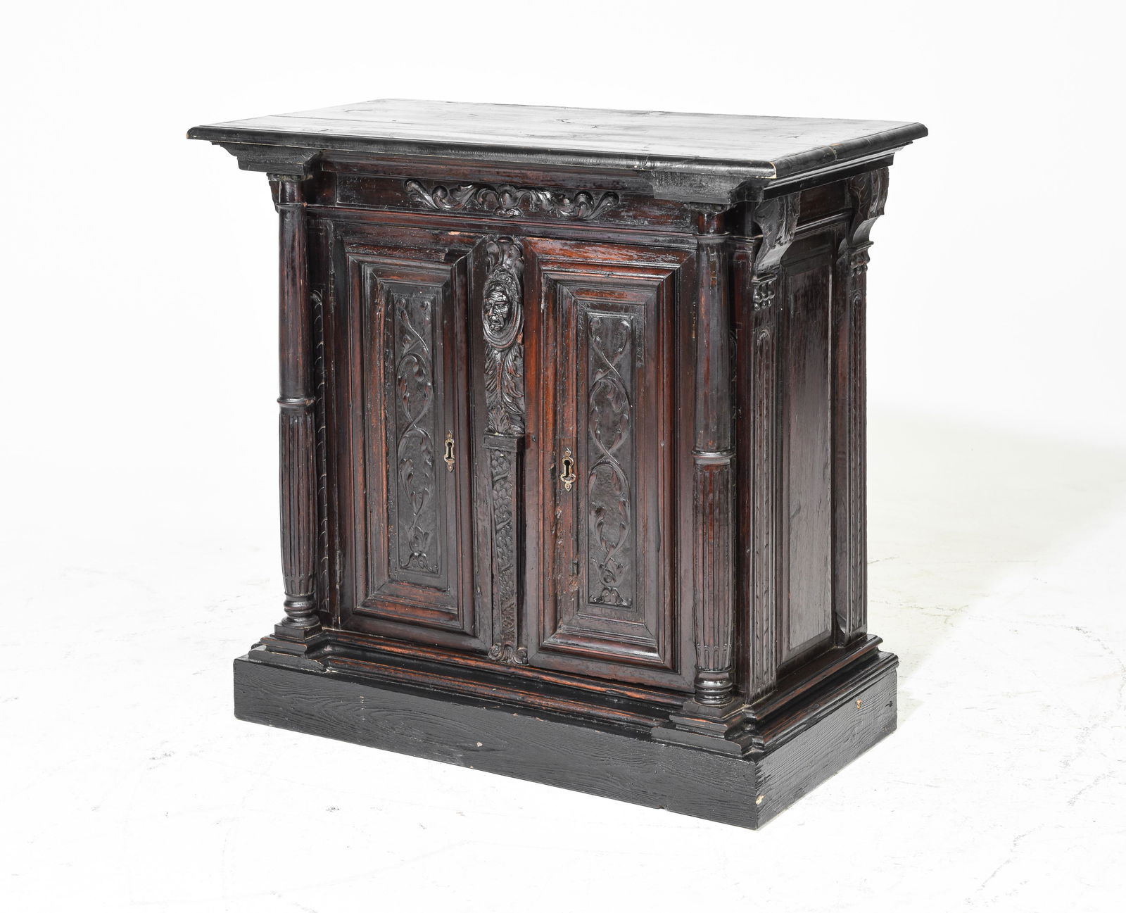 Renaissance Style Carved Oak 2 Door Cabinet (1 of 7)