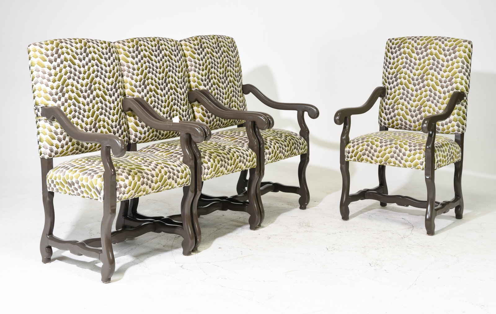 Set of 4 Oversize Dining Arm Chairs: Set of 4 Oversize Dining Arm Chairs - 45 in tall x 24 x 25, Seat height is 18 inches