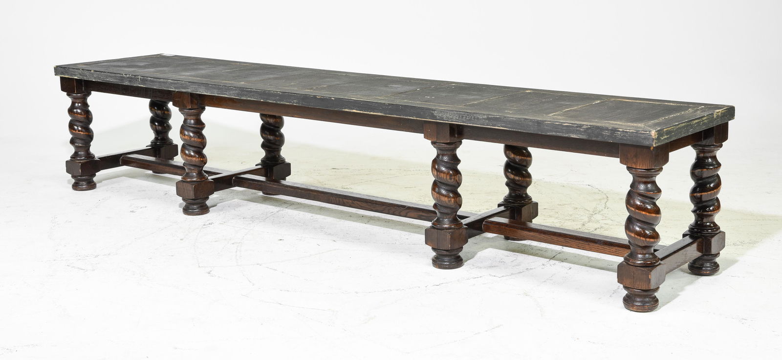 Barley Twist Long Low Oak Bench (1 of 3)