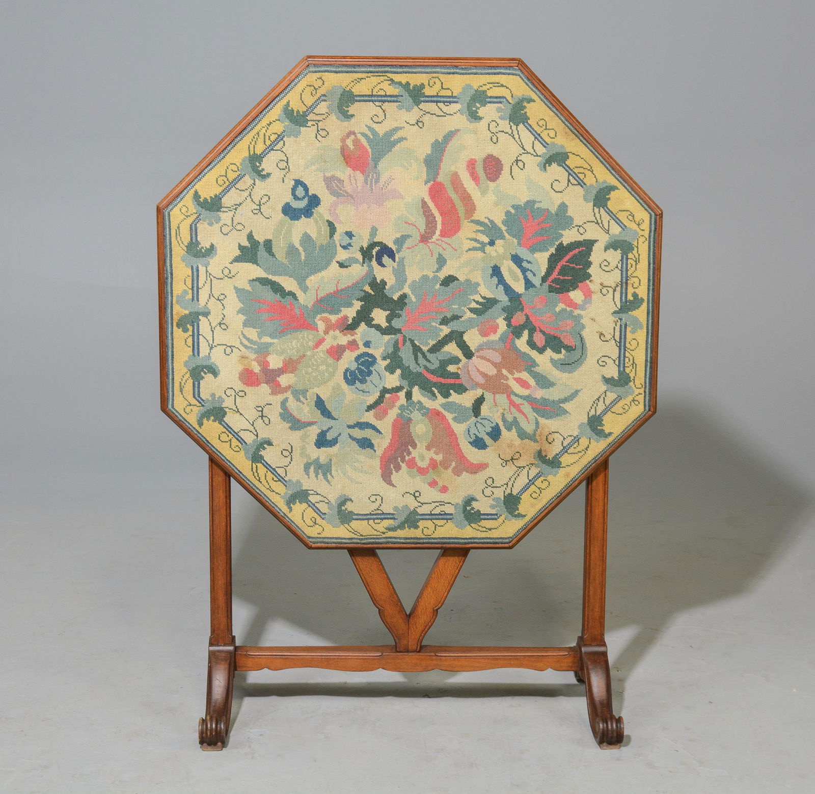 French Needlepoint Vendange Tilt Top Table (1 of 3)