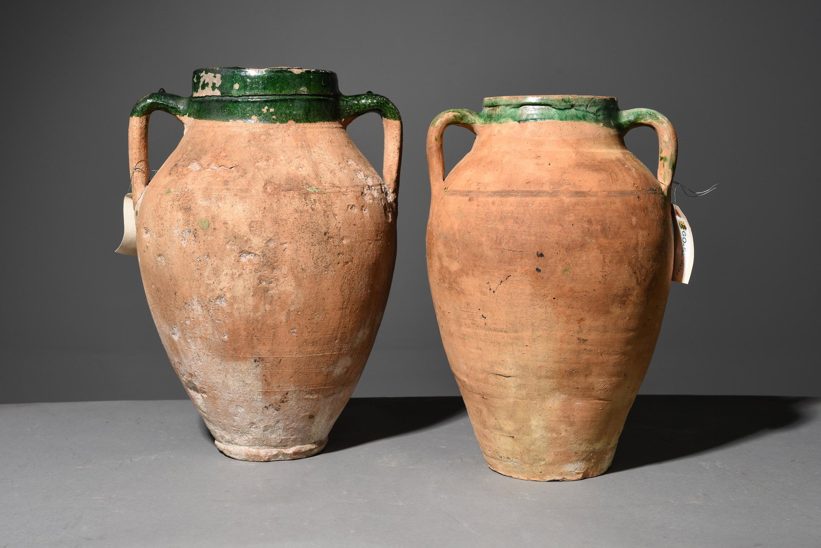 2 French Green Glazed Confit Pots #1 (1 of 5)