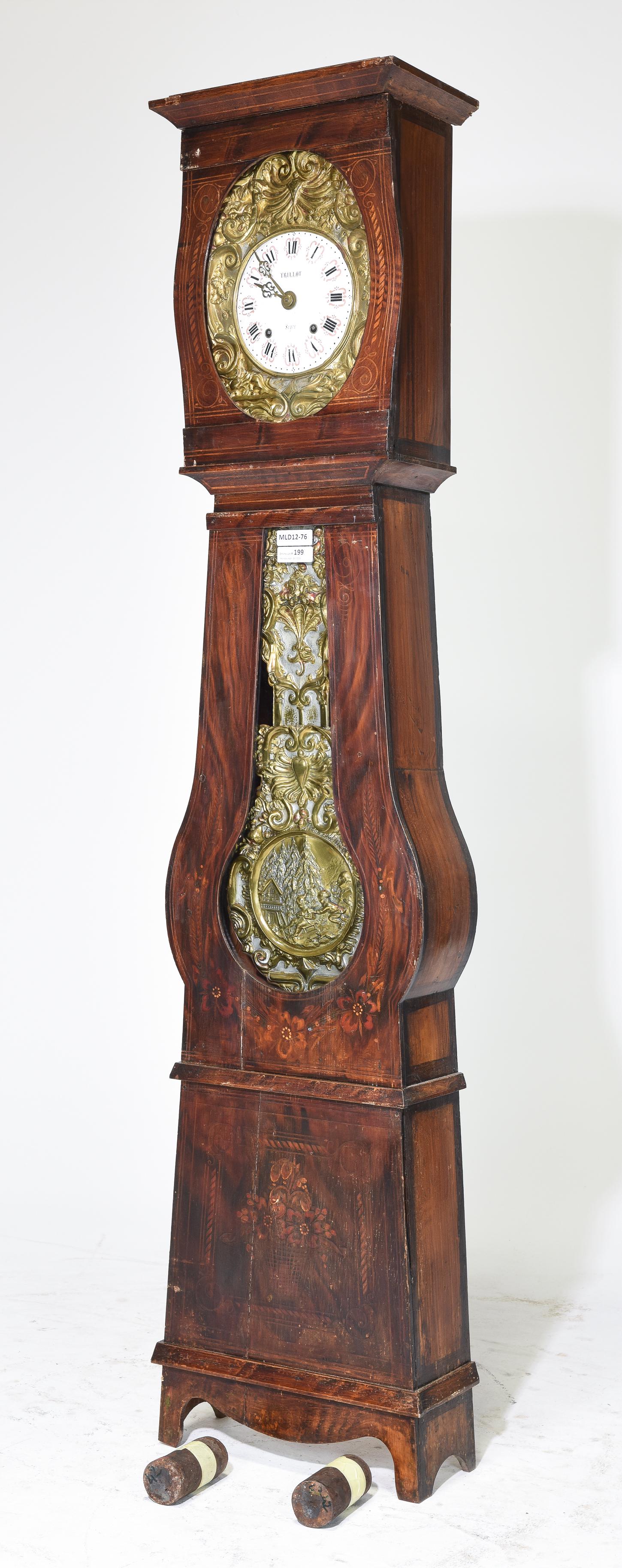 French Banjo Shaped Grandfather Clock (1 of 5)