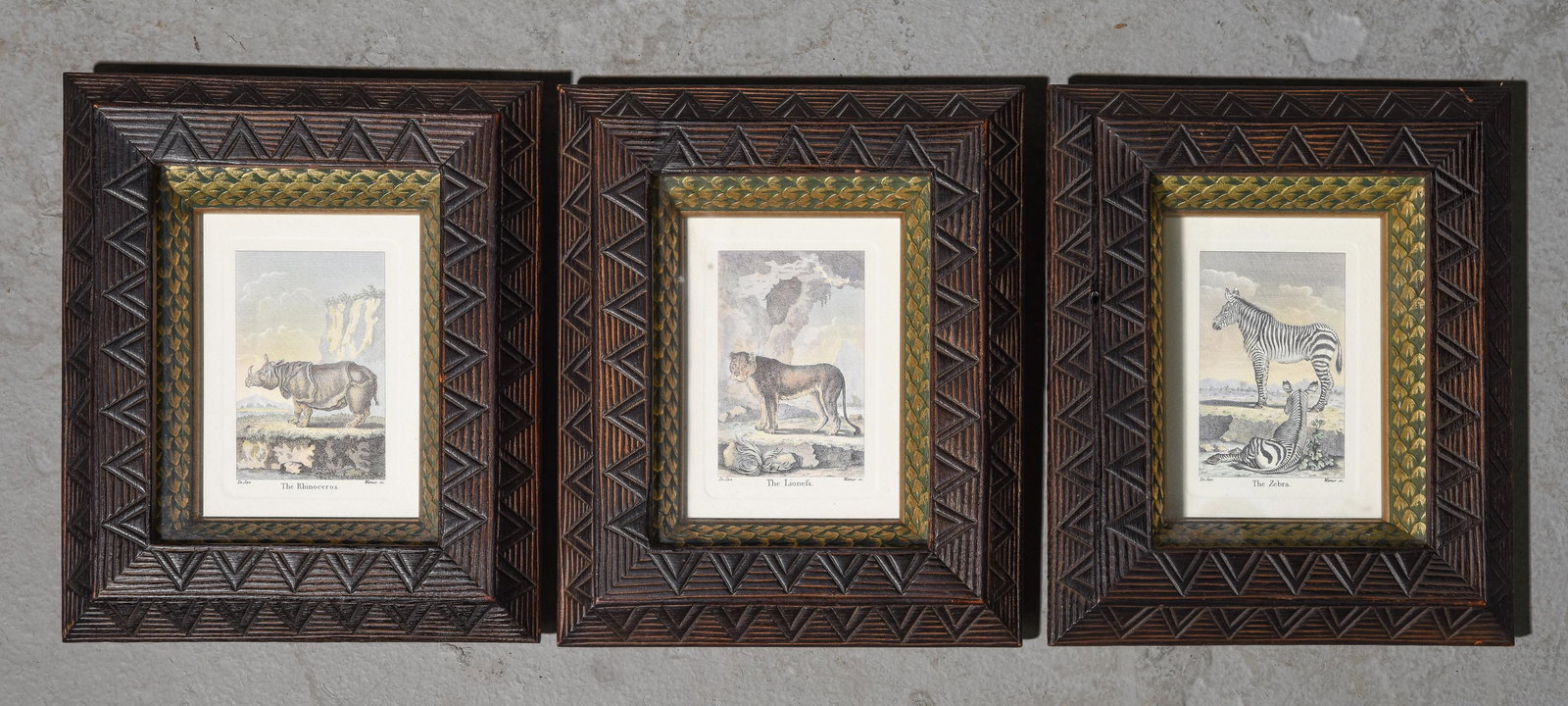 3pcs Small Framed Animal Lithographs (1 of 5)