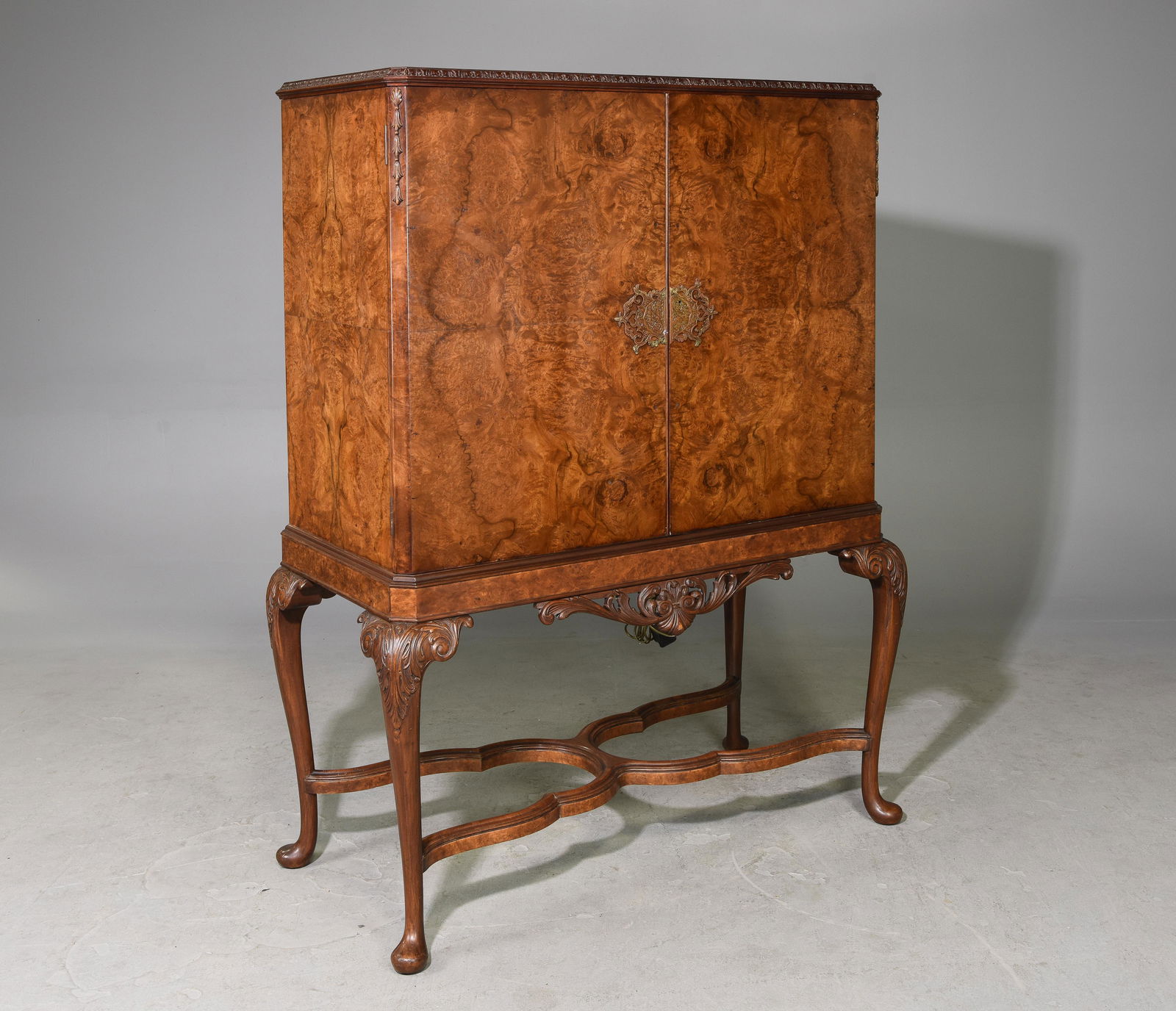 English Walnut Cocktail / Bar Cabinet c.1920's (1 of 7)