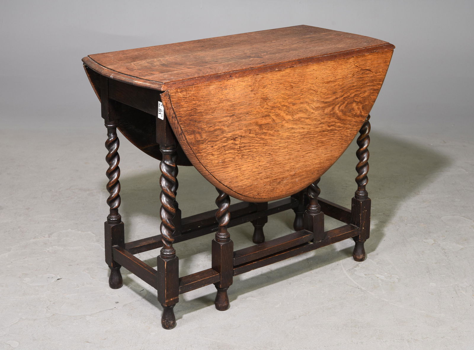 British Oak Barley Twist Drop Leaf Table #4 (1 of 2)