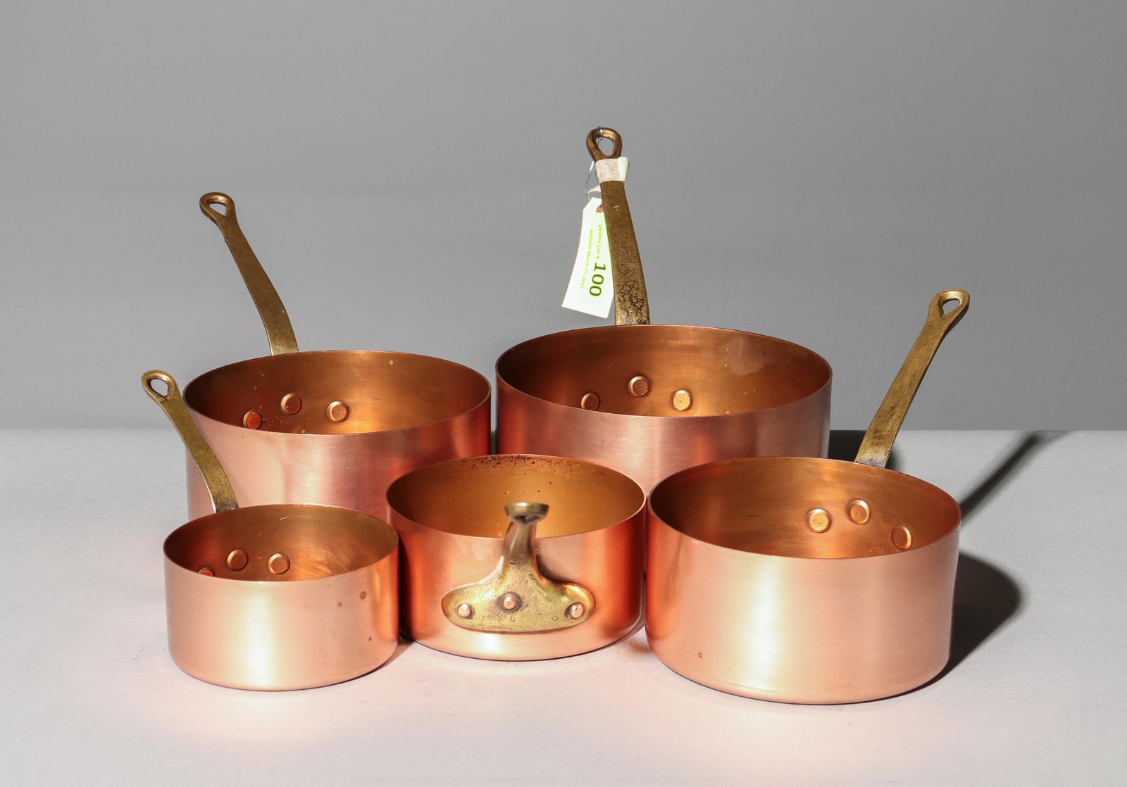 Set of 5 French Copper Graduated Sauce Pans #2 (1 of 3)