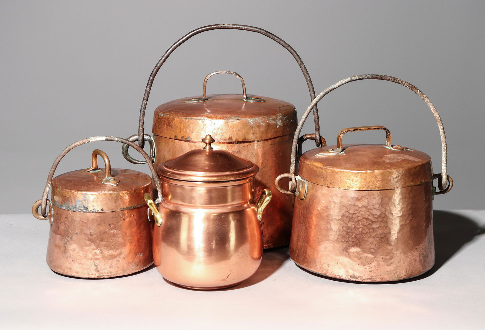 4 French Copper Pots with Lids (1 of 3)