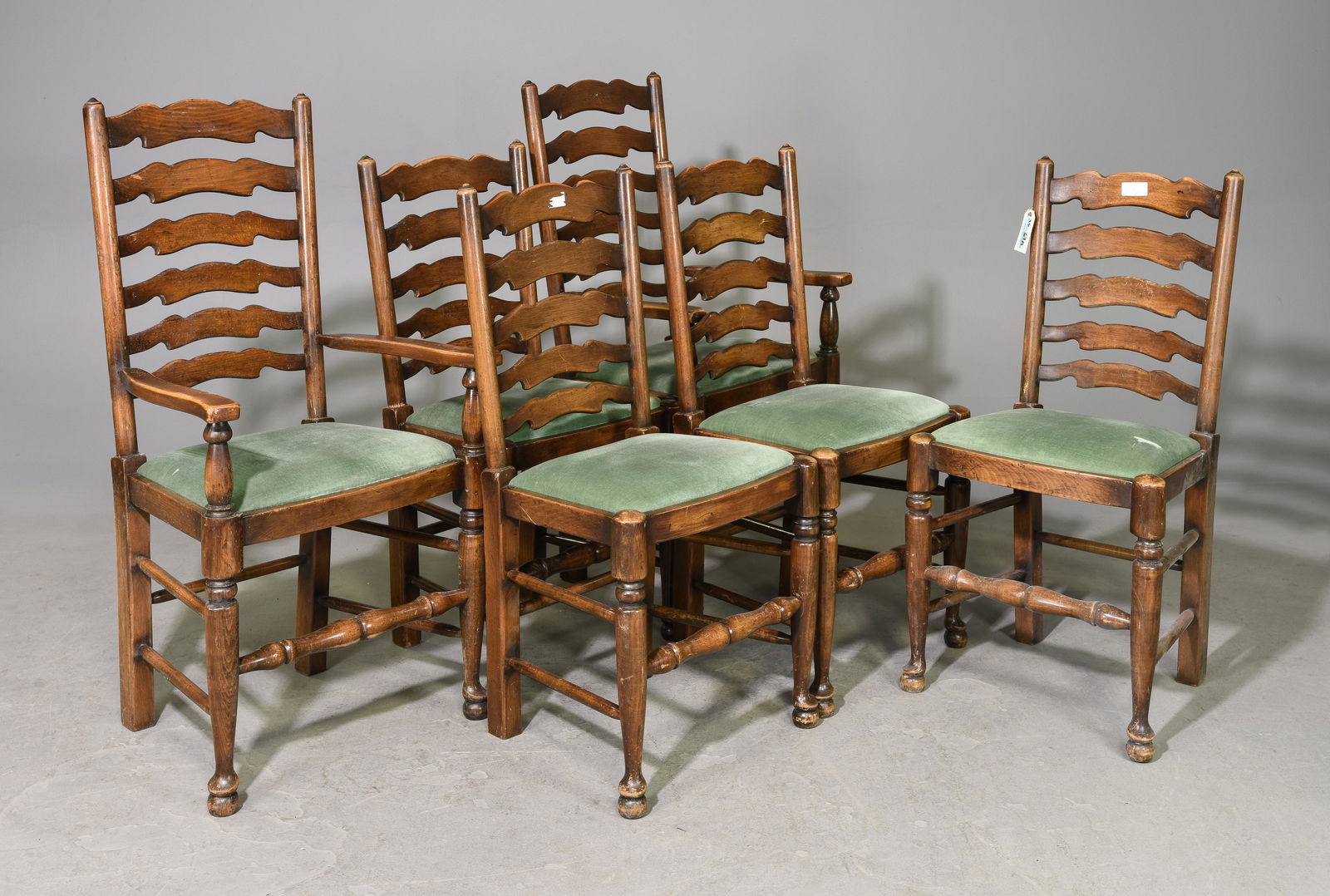 Set of 6 British Oak Ladder Back Chairs (1 of 3)
