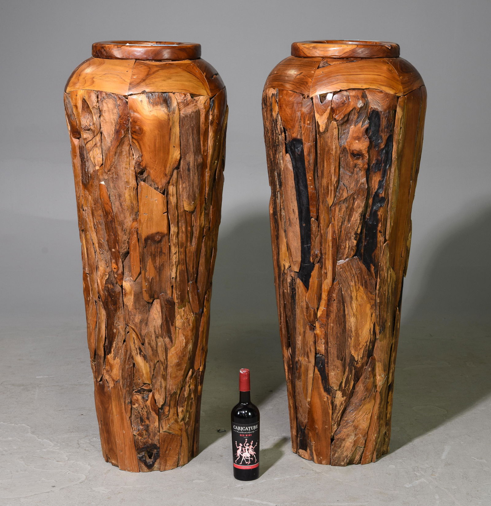 2 Tall Teak Root Planters / Vases (1 of 5)