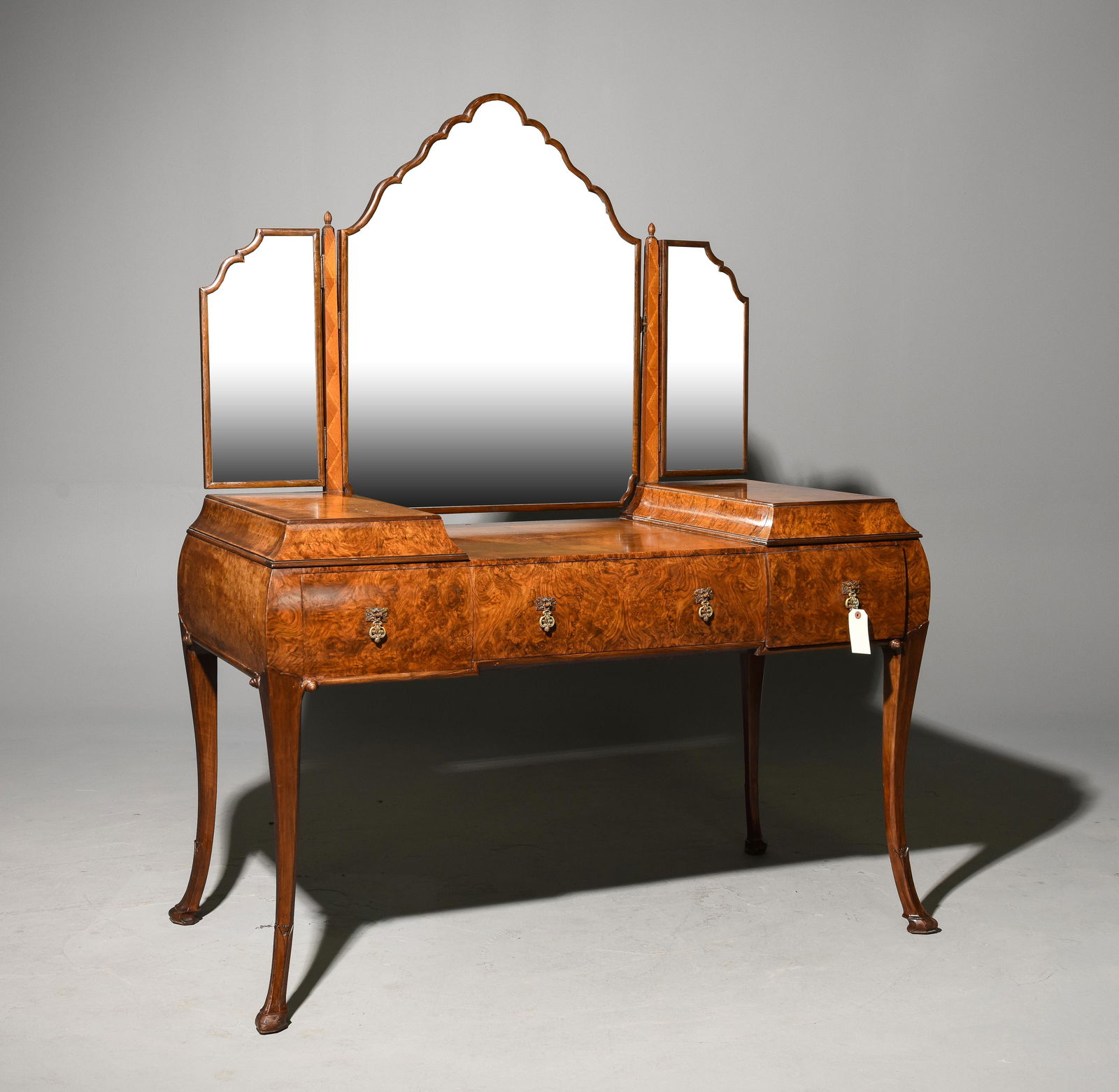 English Walnut Triple Mirror Dresser (1 of 5)