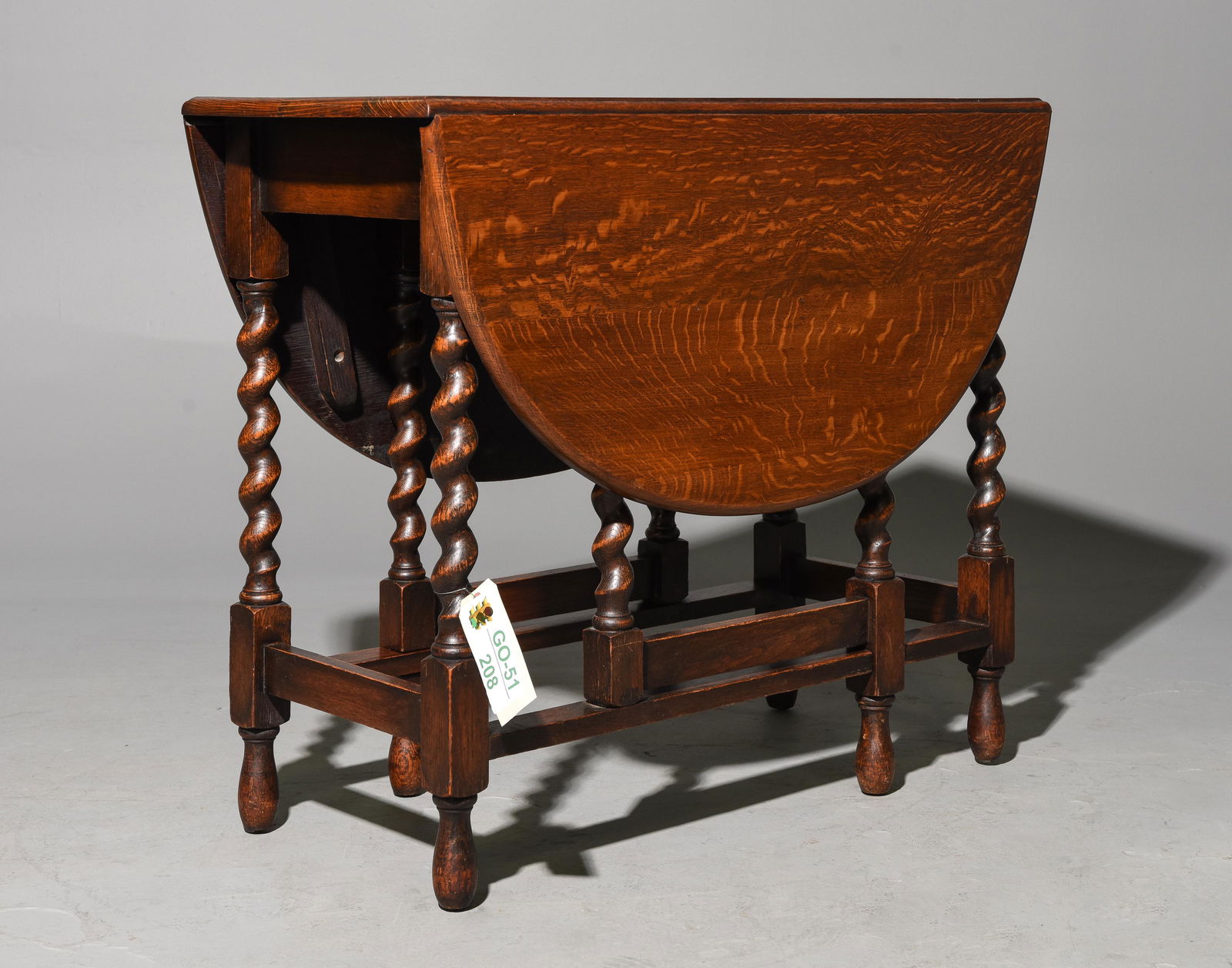 British Oak Barley Twist Drop Leaf Table #4 (1 of 2)