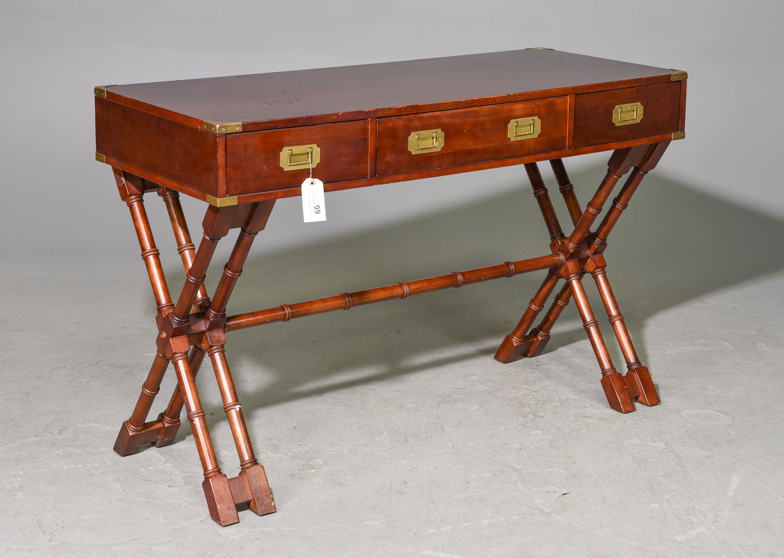 Campaign Style Faux Bamboo Writing Table (1 of 6)