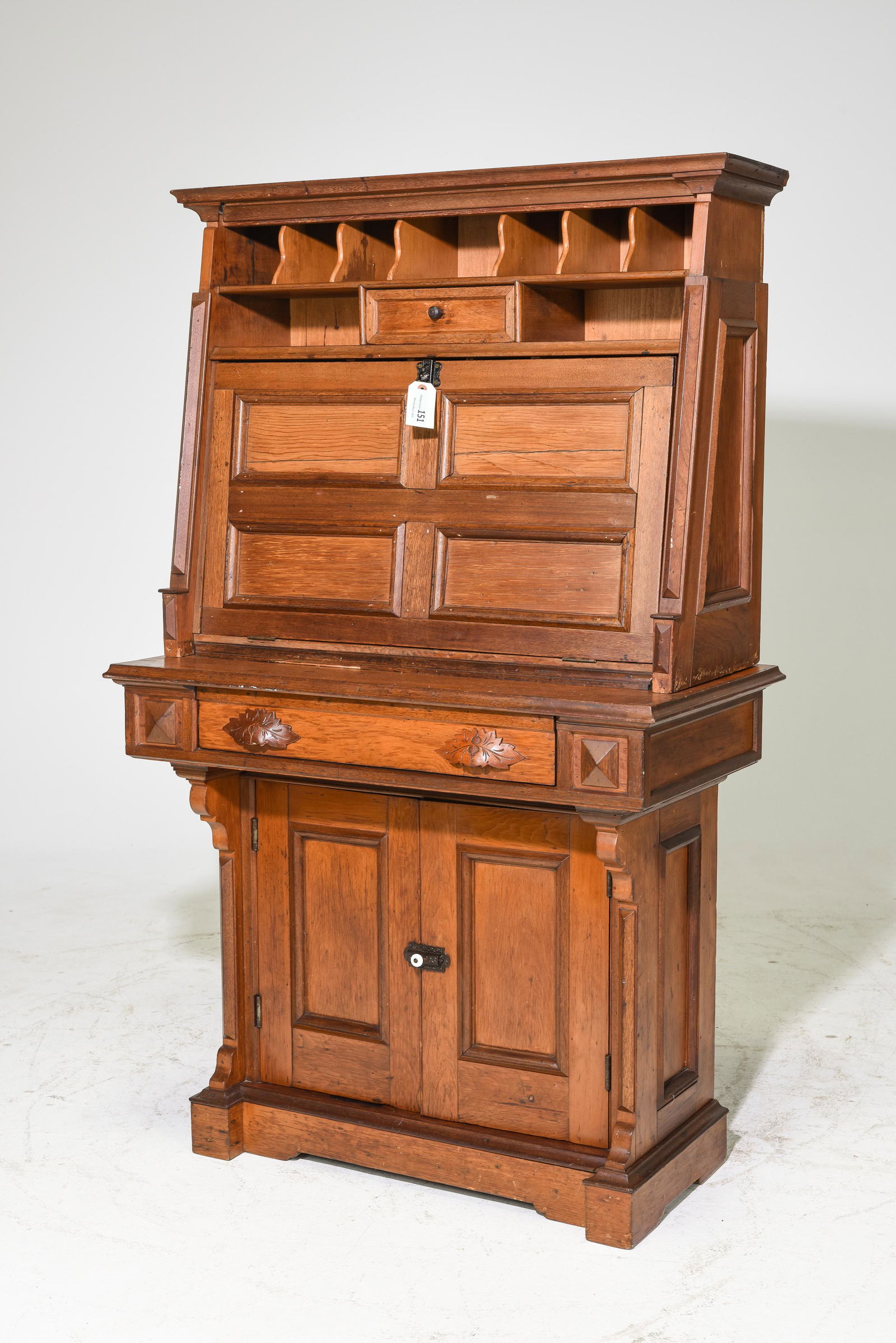 American Oak Drop Front Desk / Bureau (1 of 6)