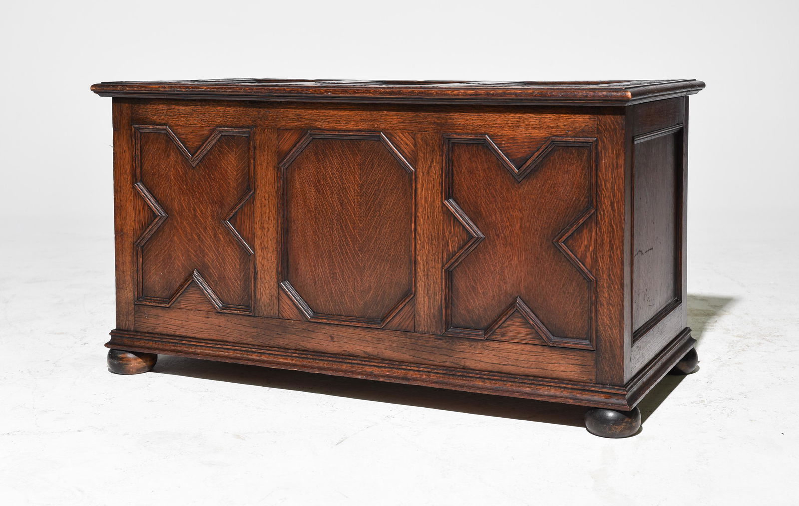Jacobean Carved Oak Trunk / Blanket Chest (1 of 4)