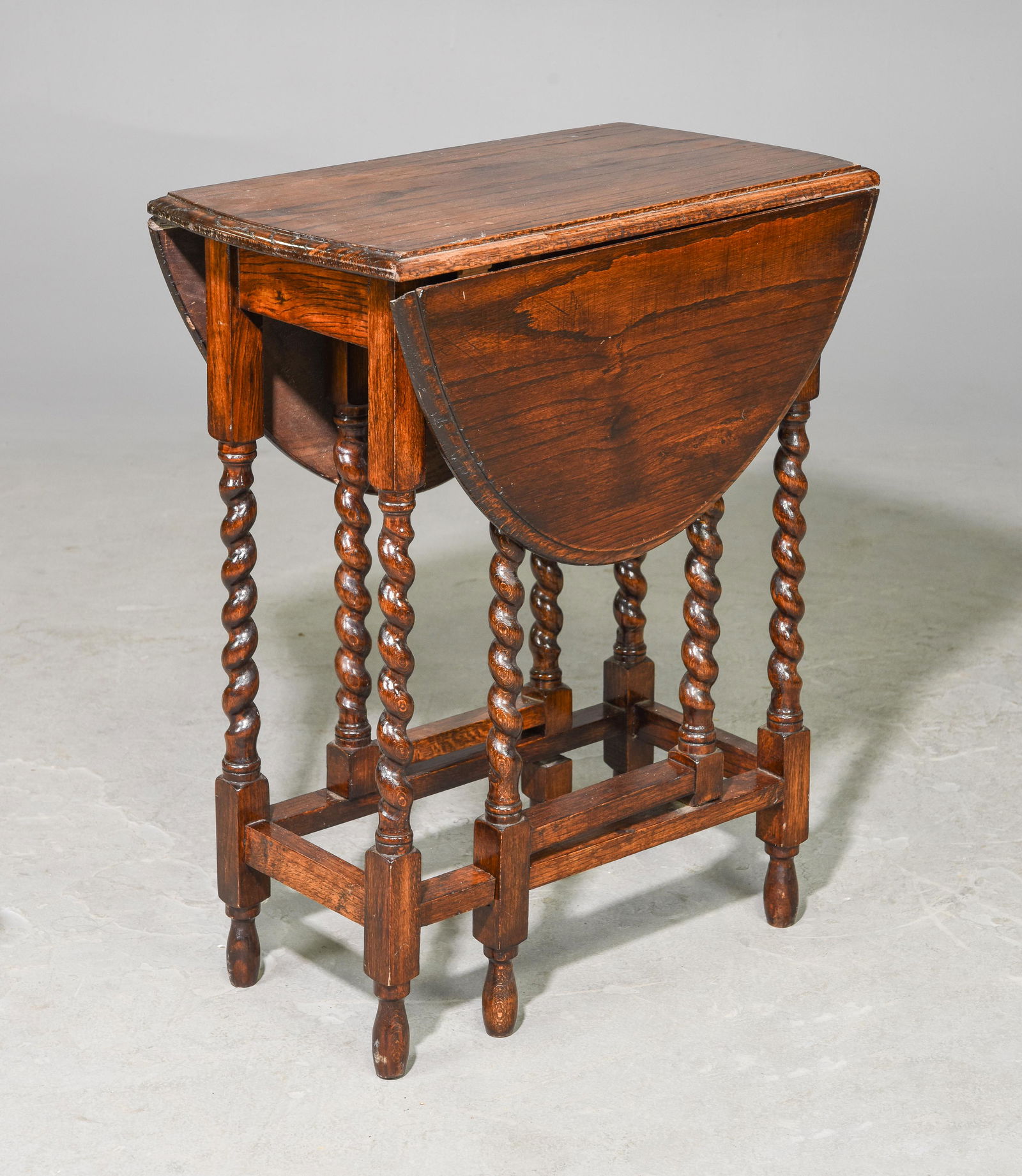 British Oak Barley Twist Oak Drop Leaf Table #3 (1 of 4)