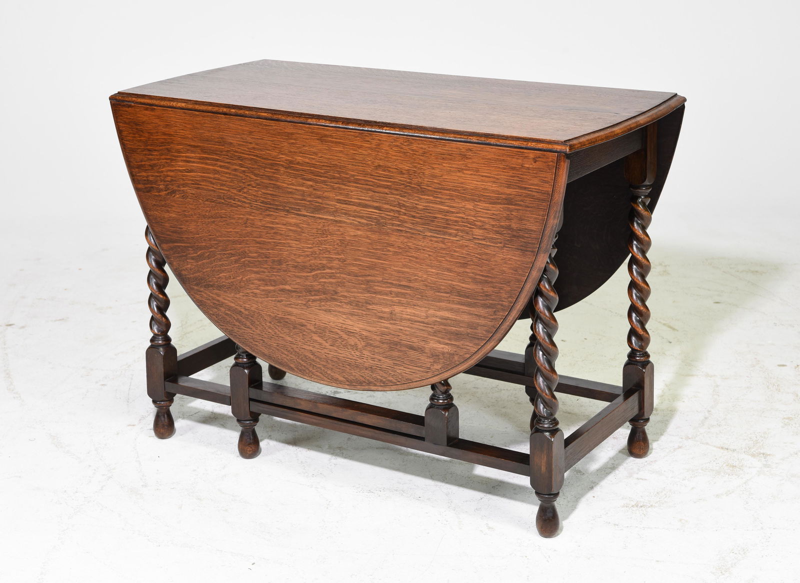 British Oak Barley Twist Oak Drop Leaf Table #4 (1 of 2)