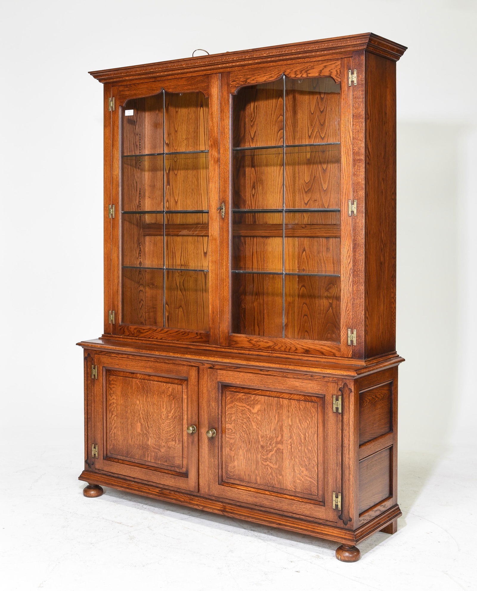 English Tiger Oak Bookcase / Cupboard (1 of 3)