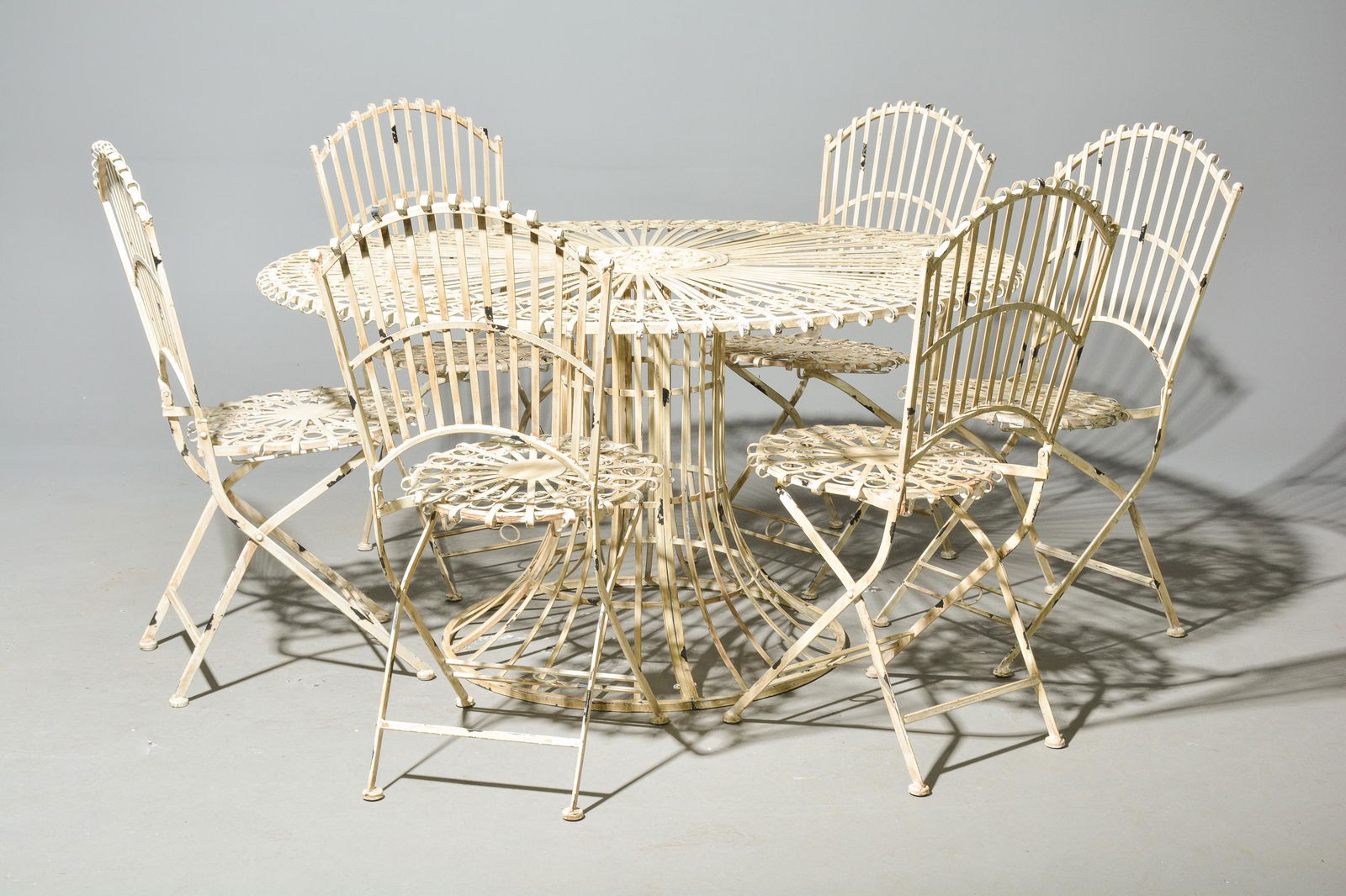 White Round Painted Garden Table & 6 Chairs (1 of 4)