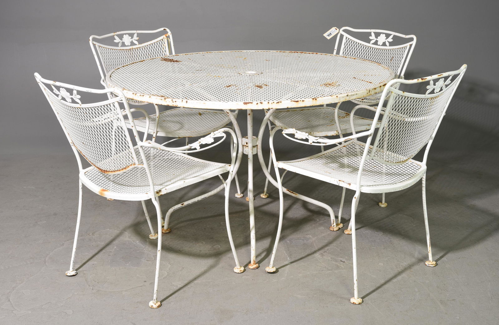 Painted Metal Garden Table & 4 Chairs - Woodard (1 of 5)