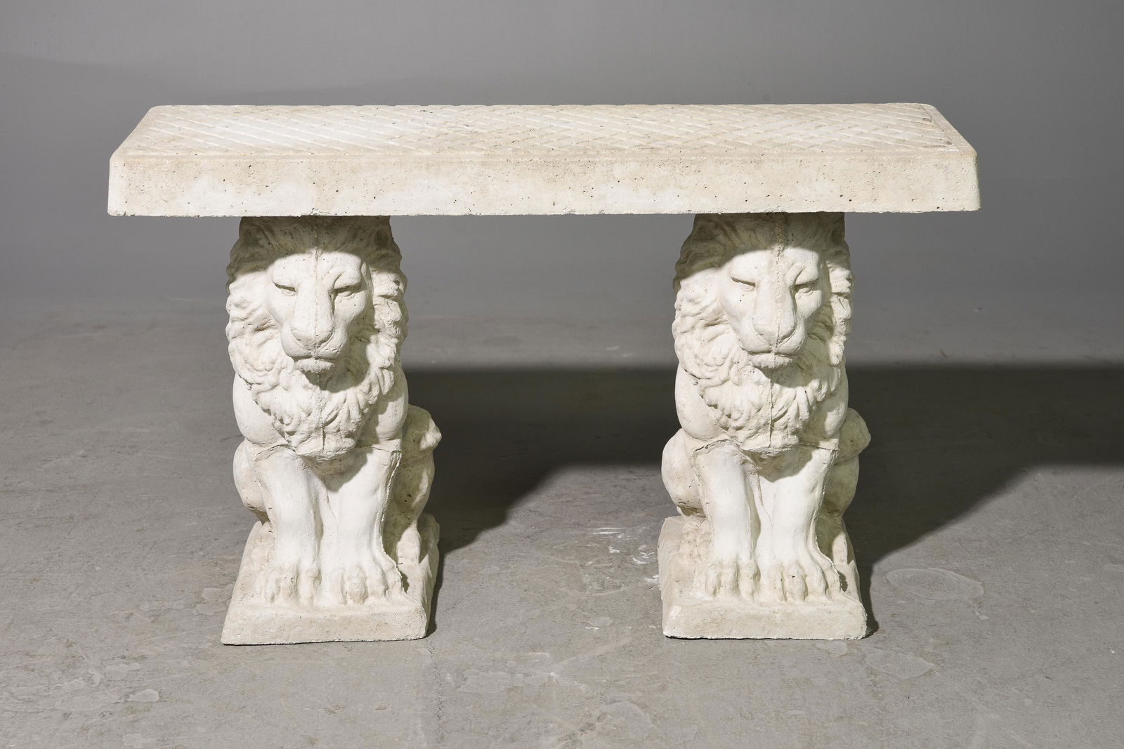 Cast Stone / Concrete Lion Figural Bench (1 of 4)