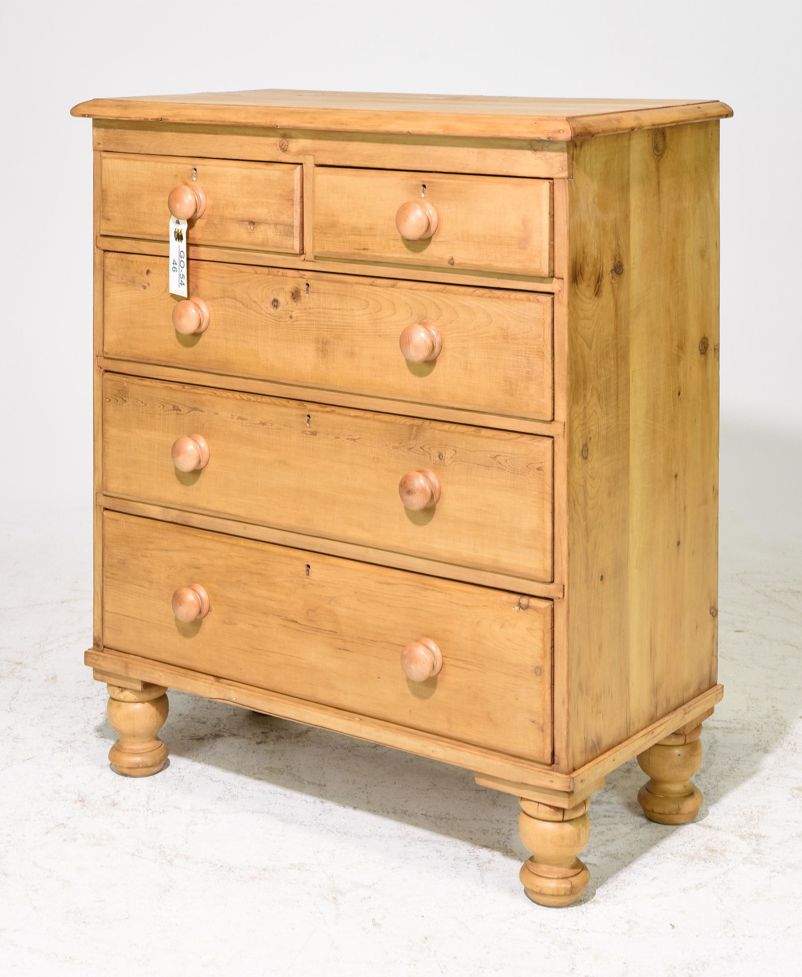British Pine 5 Drawer Chest (1 of 2)