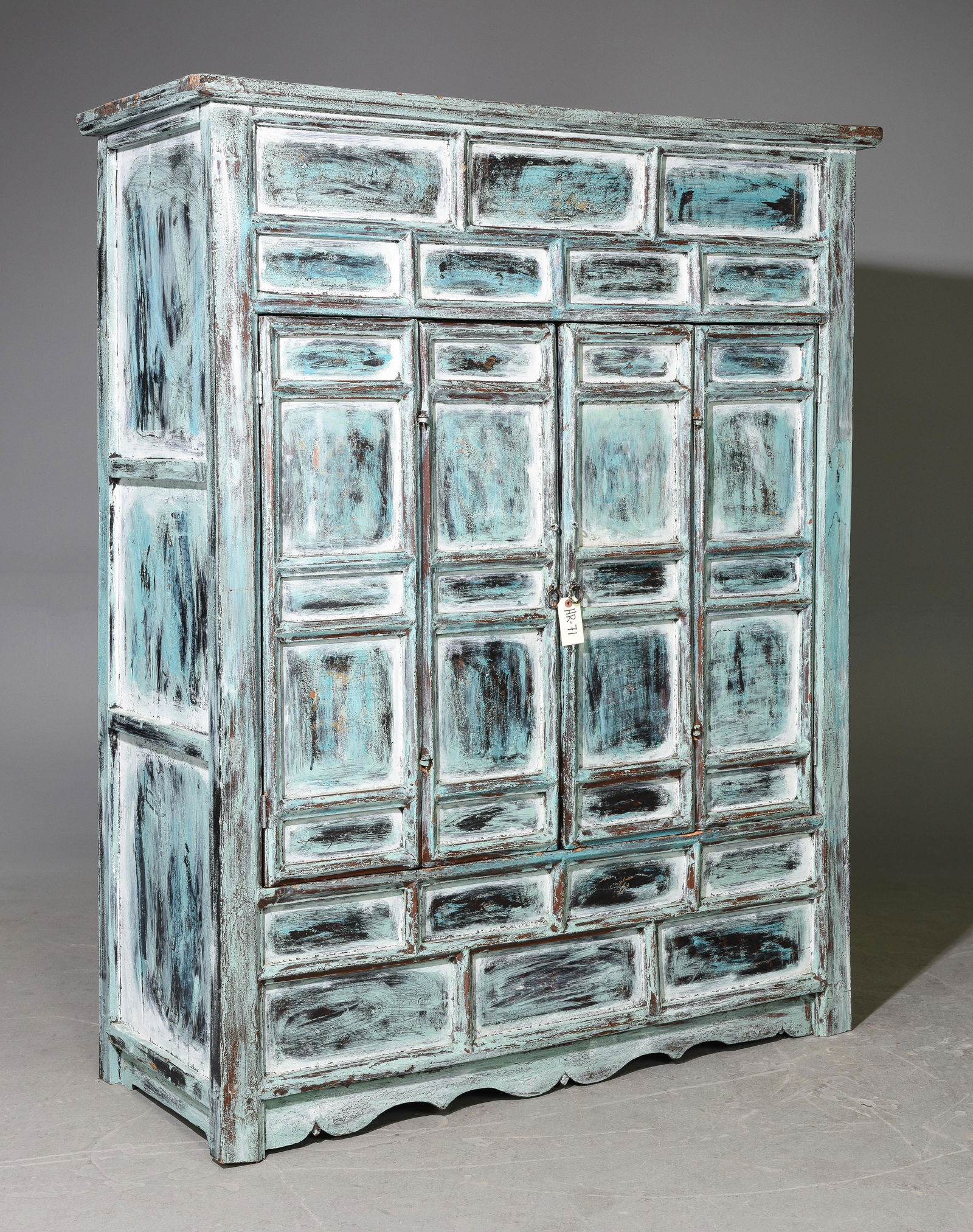 Blue Distressed Painted Bi-fold Door Cupboard (1 of 4)