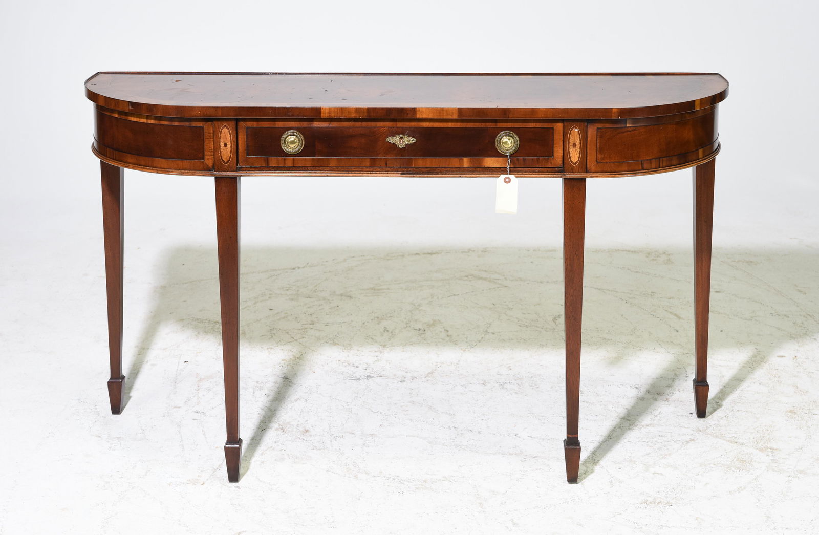 Mahogany Demilune Hall Table with Drawer (1 of 5)
