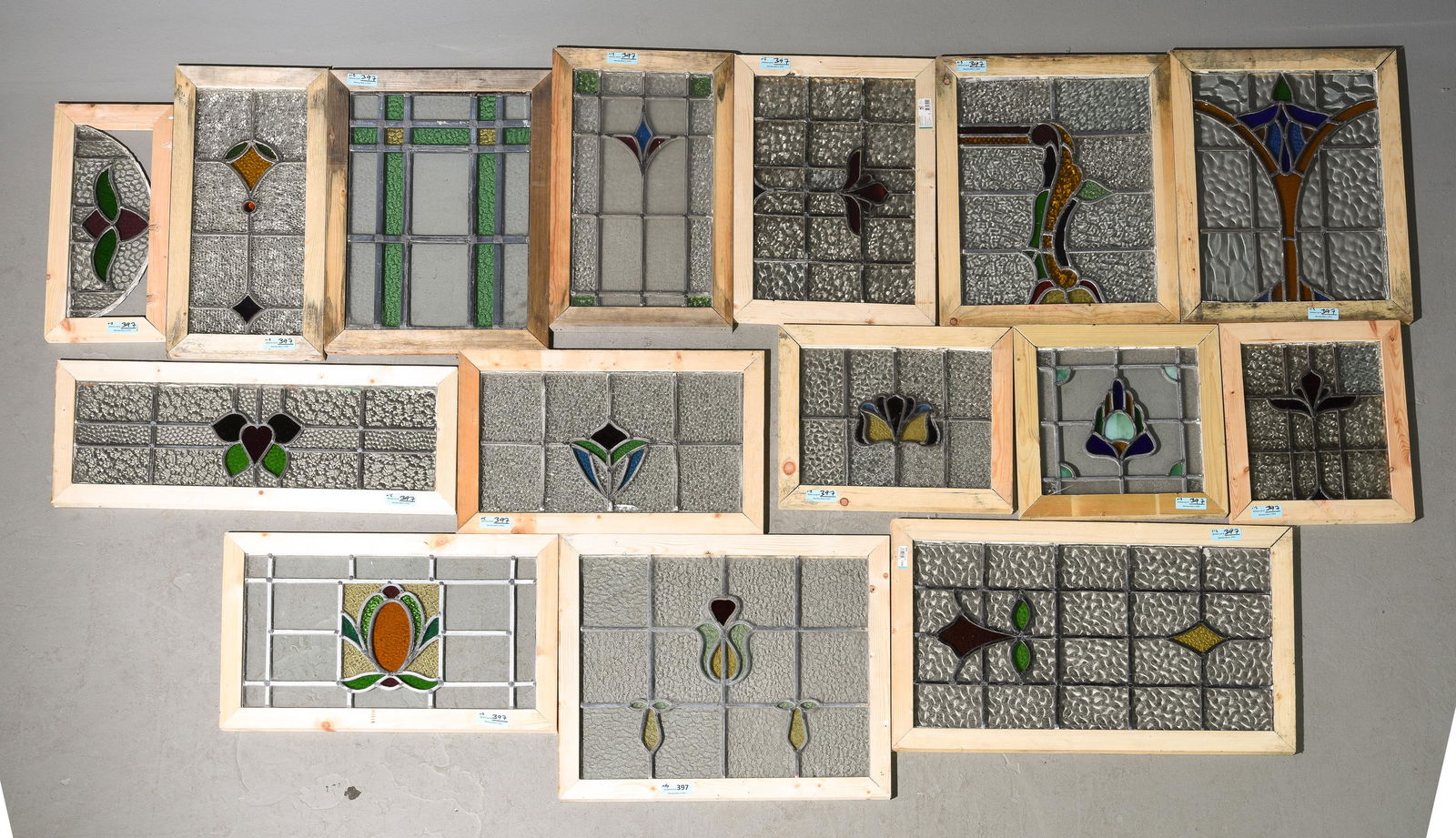 15 Assorted Newly Framed Stained Glass Windows (1 of 8)