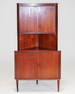 Danish Mid Century Modern Tall Corner Cabinet