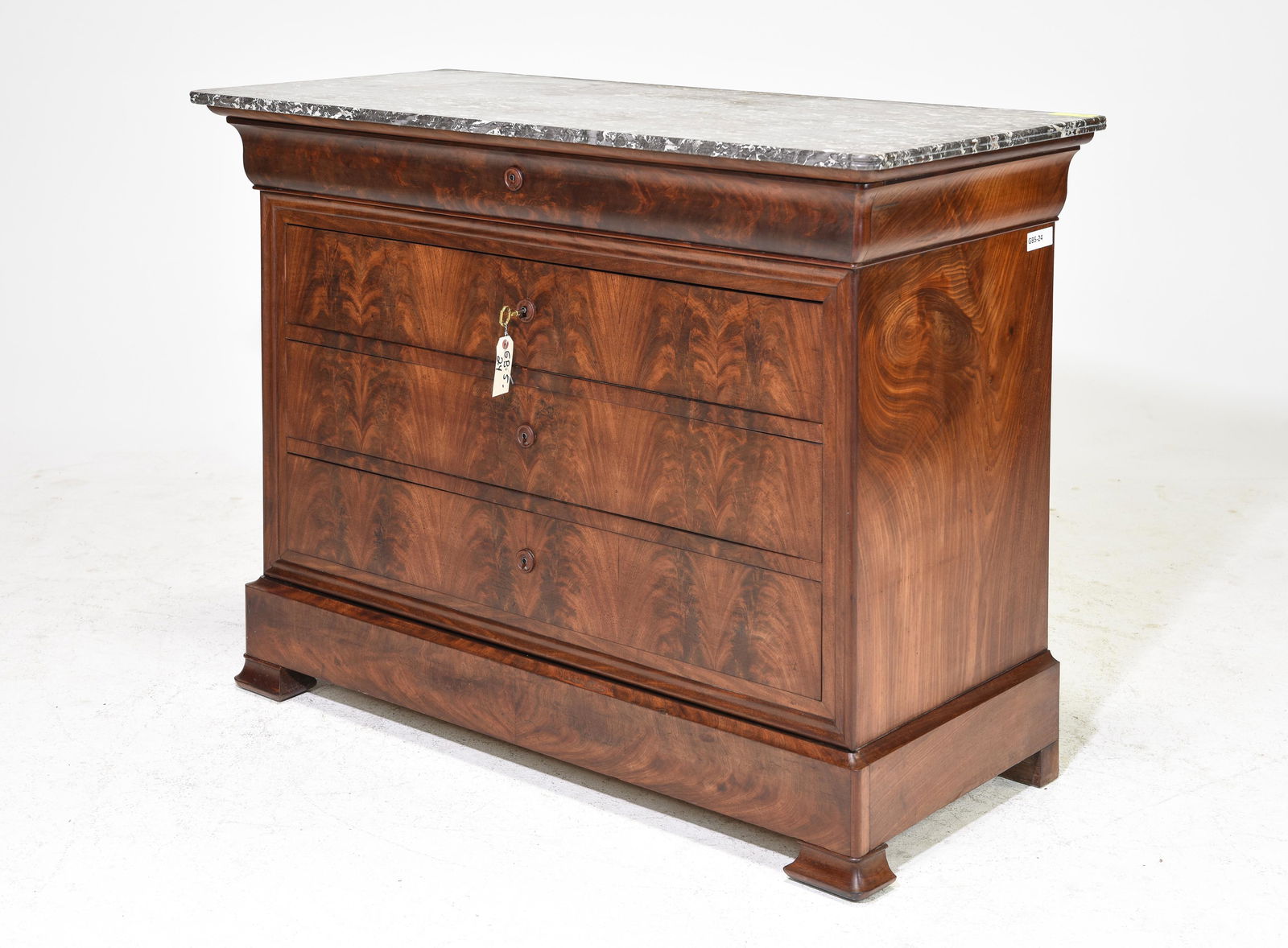 Louis Philippe Marble Top Mahogany Commode (1 of 4)