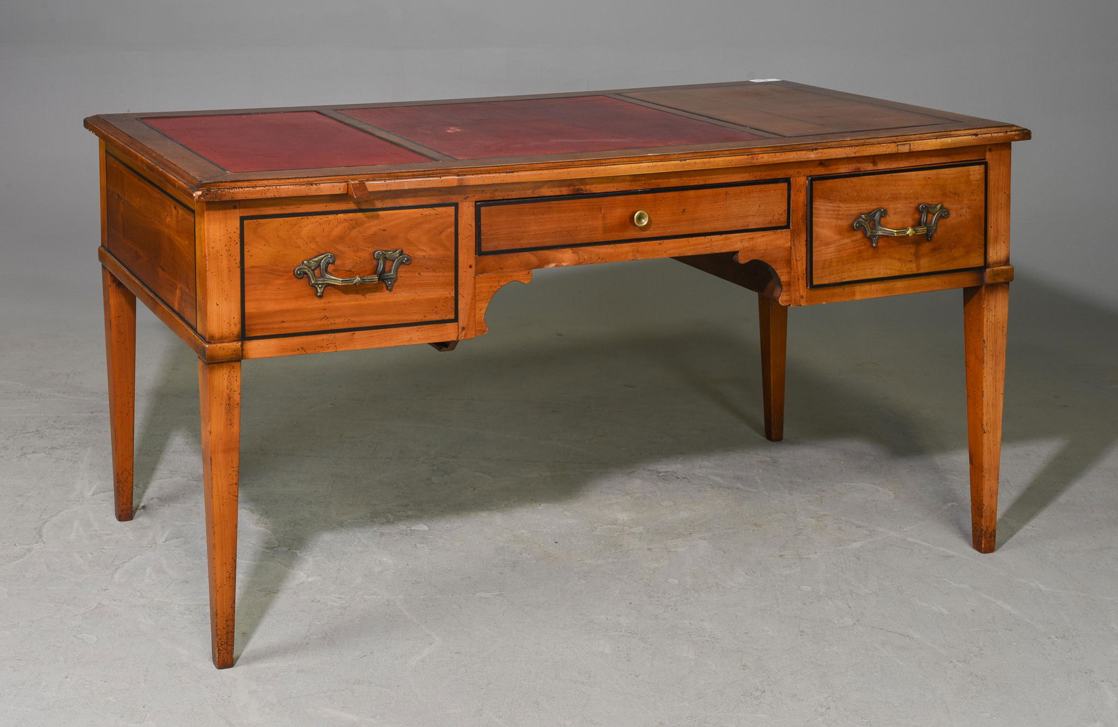 Louis XVI Style Cherry Red Leather Top Desk (1 of 6)
