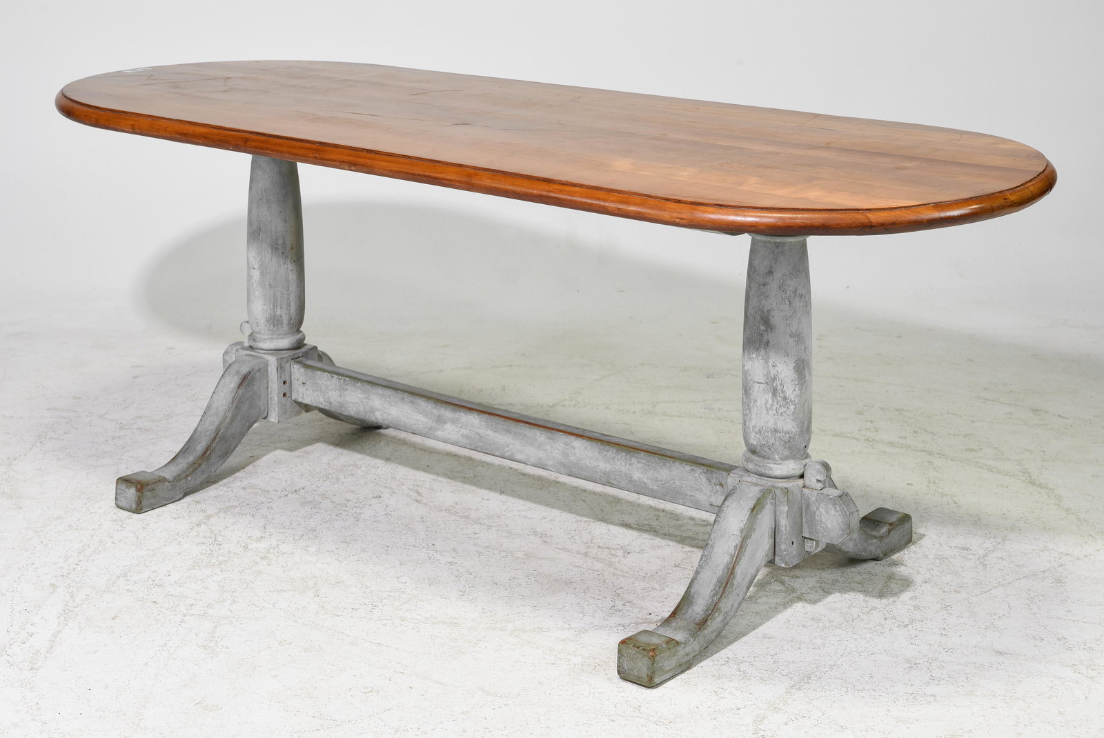 Oval Painted Trestle Base Table (1 of 3)
