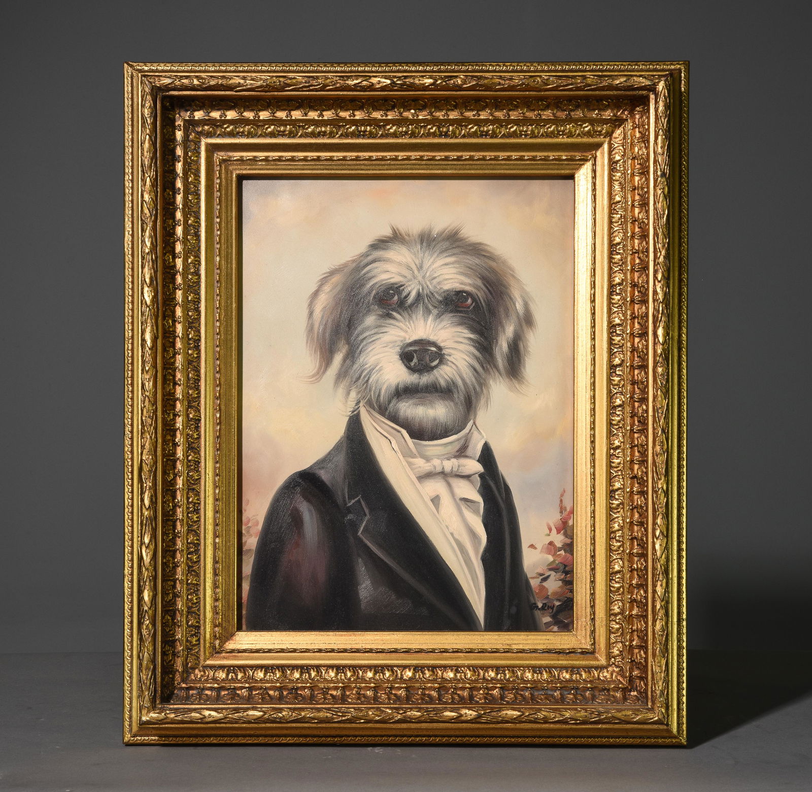 Gold Framed Dog Portrait on Board (1 of 4)