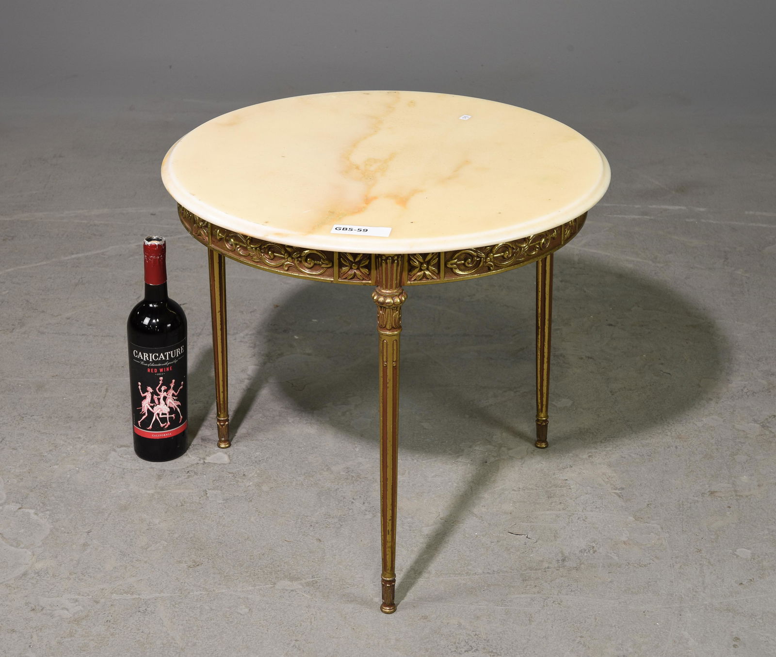 French Marble Top Round Occasional Table (1 of 2)