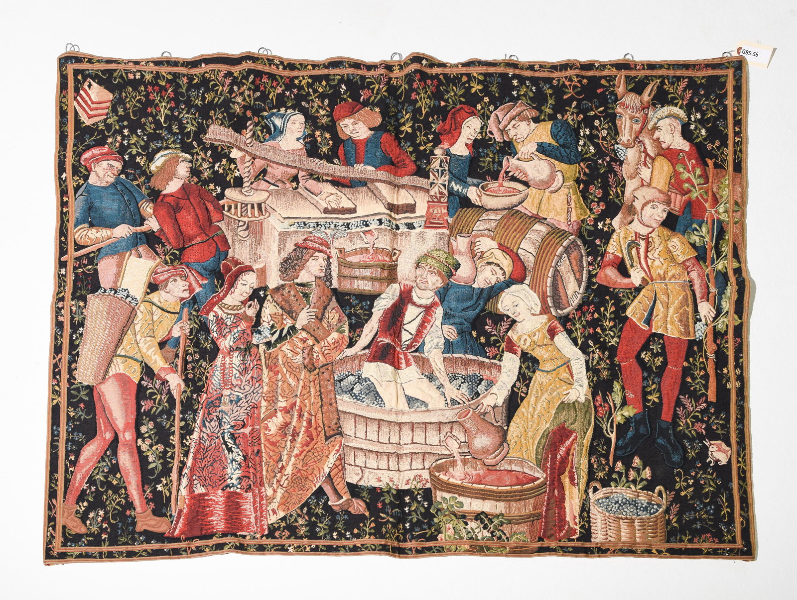 French Tapestry - Feast / Party Scene - 5'1 x 3'11 (1 of 4)