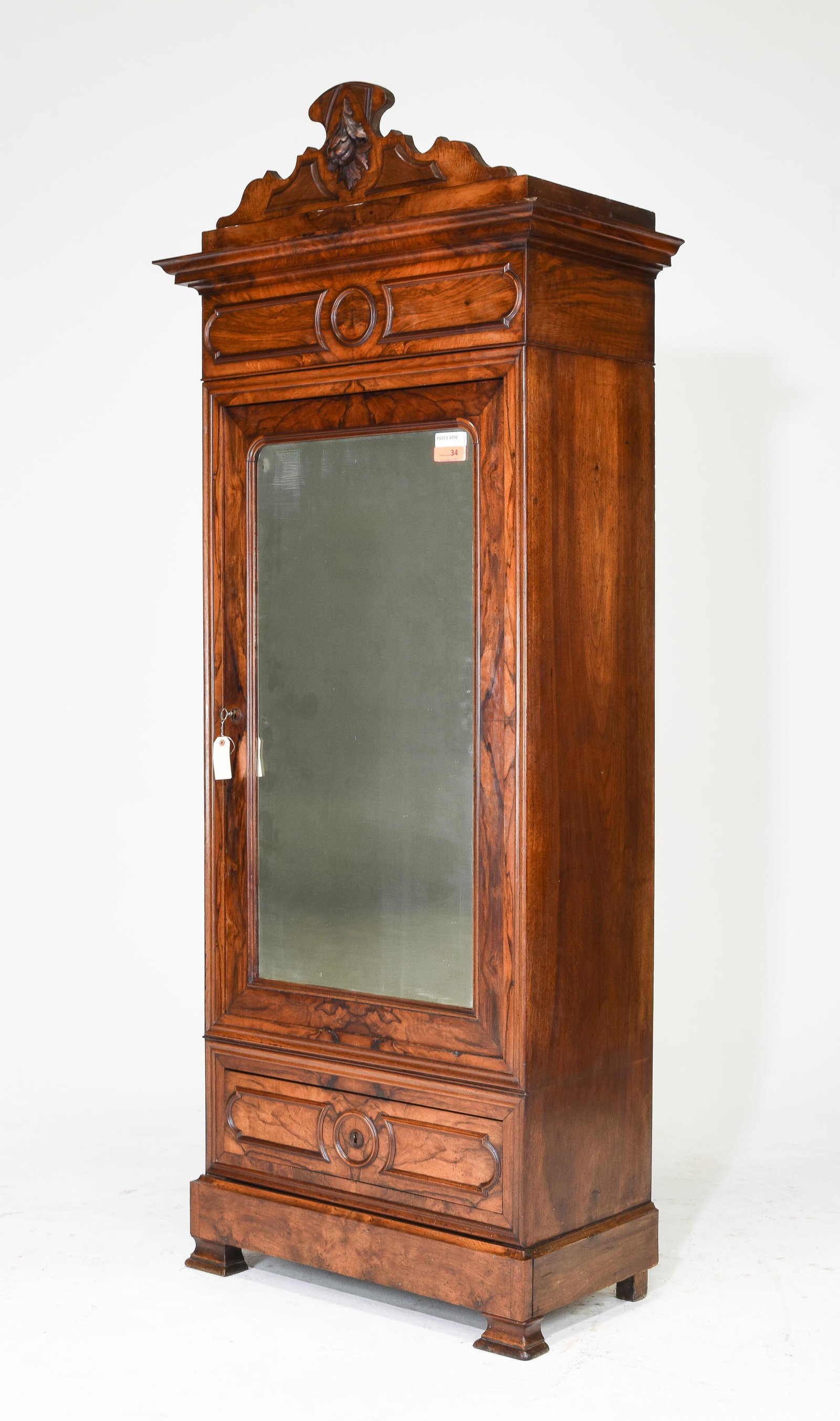 Louis Philippe Style Walnut Mirror Door Robe (1 of 7)