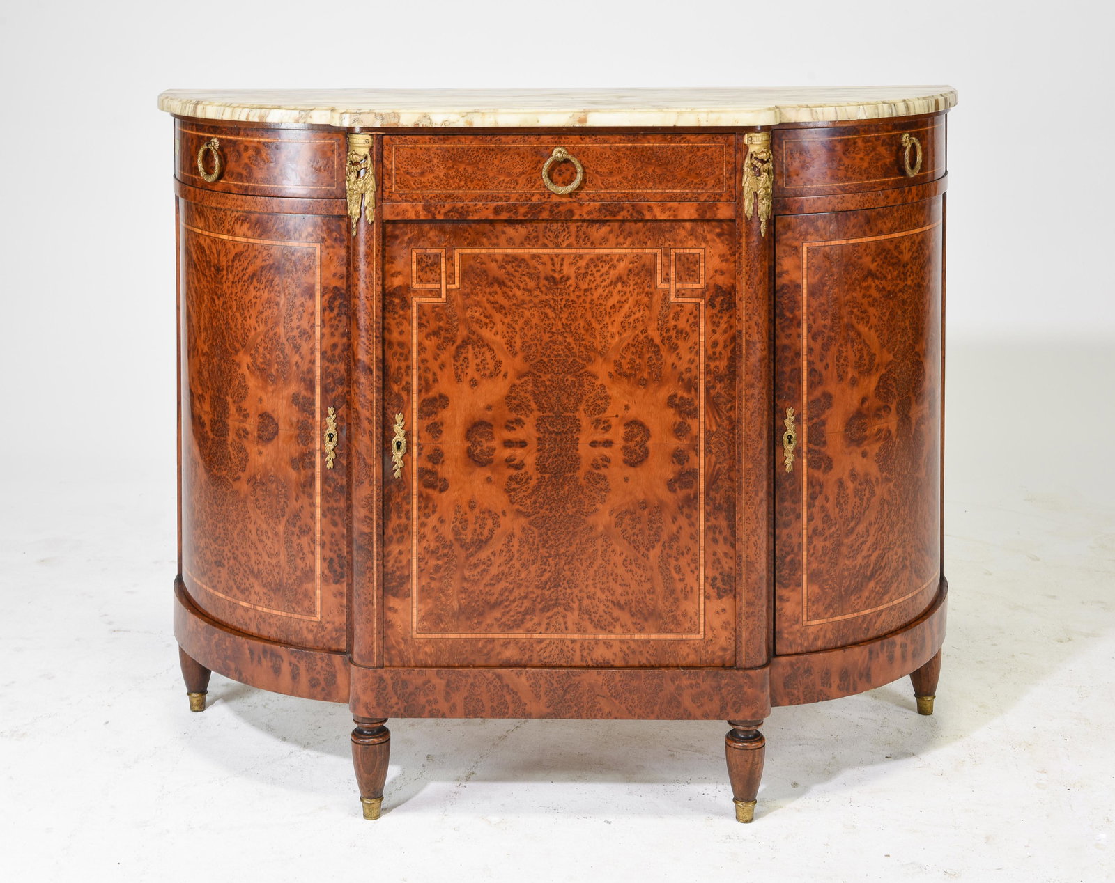 Henri II Style Marble Top Elm & Mahogany Sideboard #2 (1 of 8)