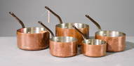 Set of 5 Graduated French Copper Sauce Pans #2