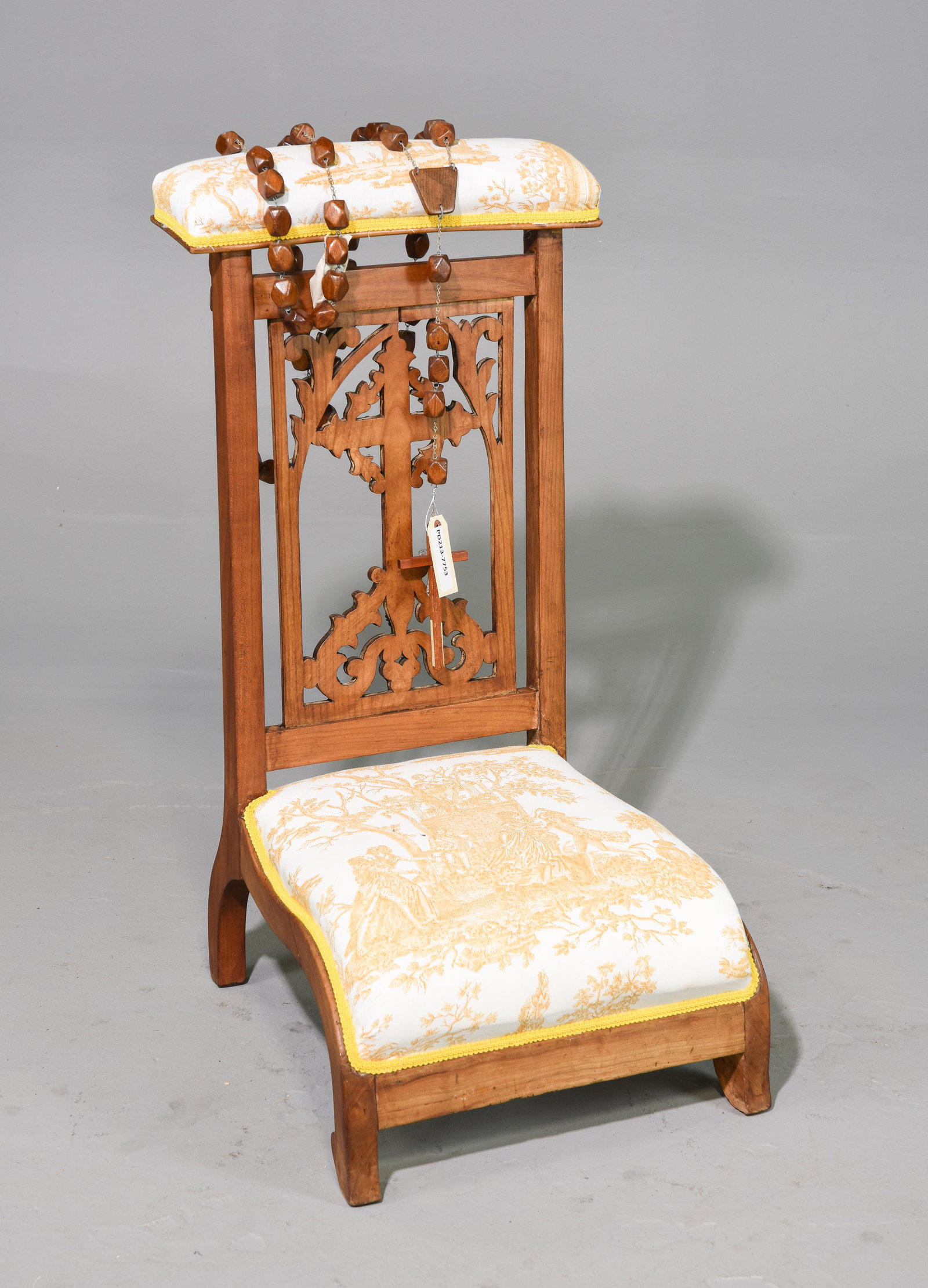 Napoleon III Style Prie Dieu / Kneeler & Rosary Beads (1 of 5)