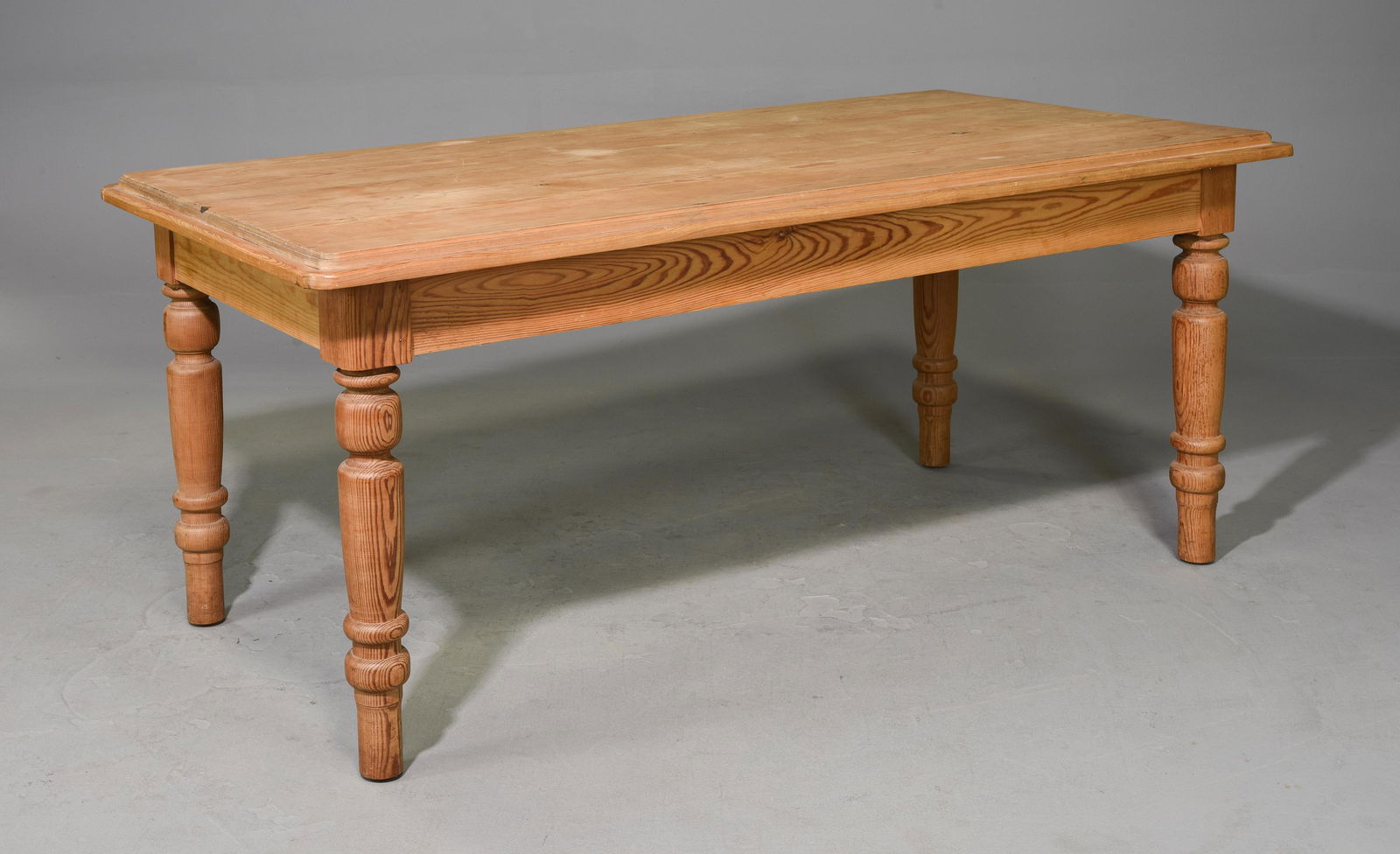 British Pine Turned Leg Farmhouse Table c.1950's (1 of 3)