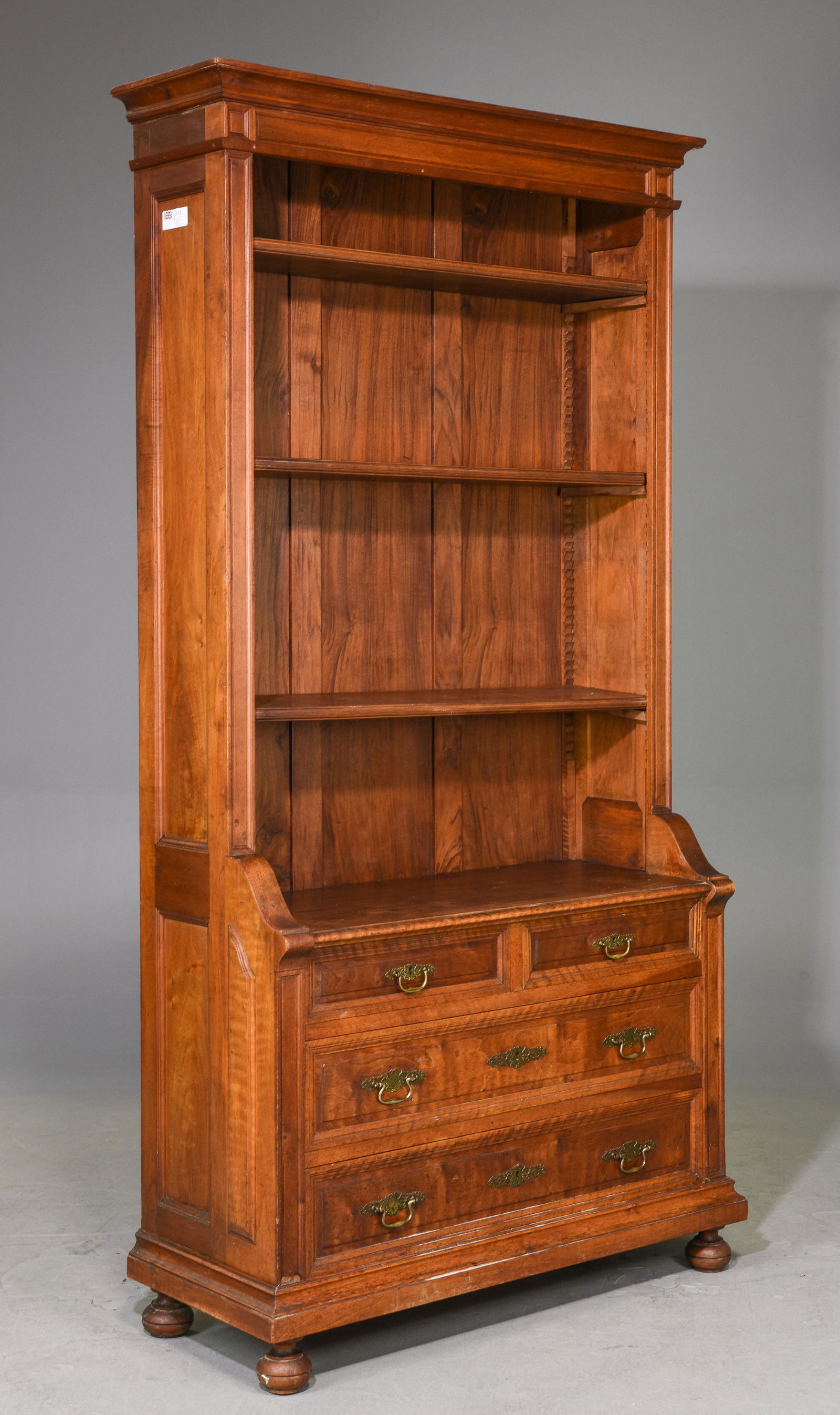 British Walnut Open Bookshelf c.1910's-20's (1 of 4)