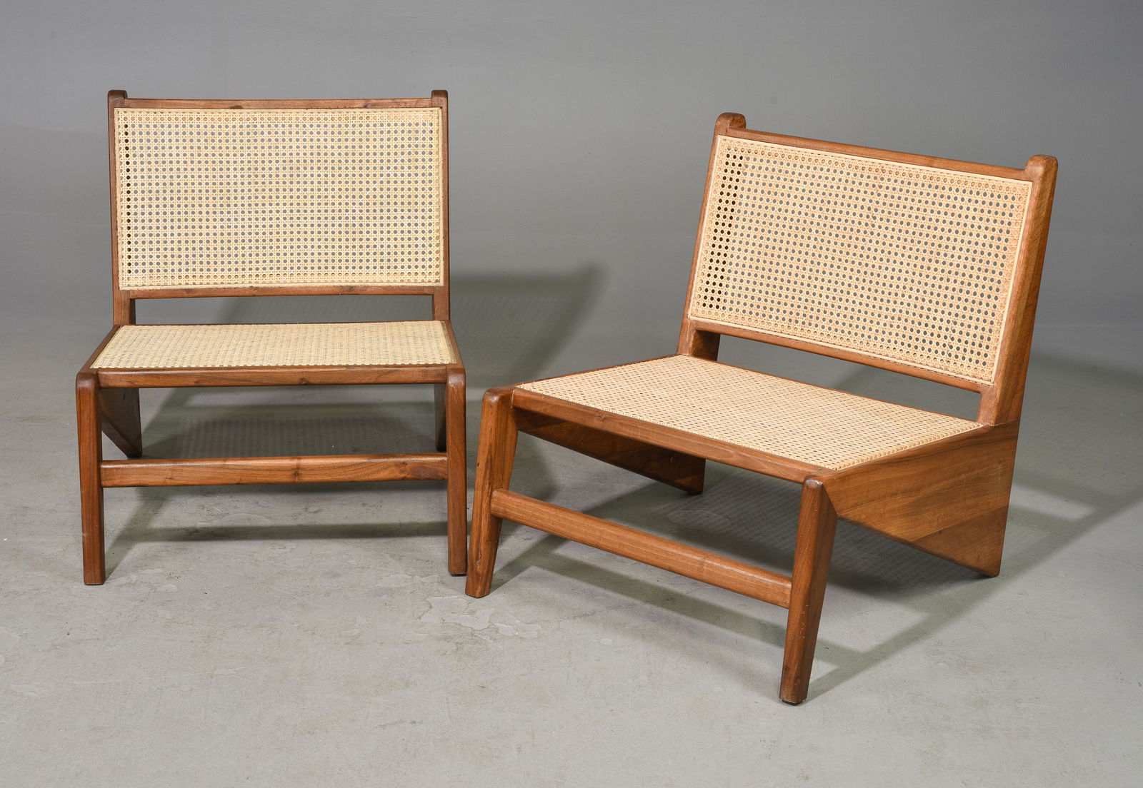 Pair  Mid Century Modern Style Caned Z Chairs (1 of 3)