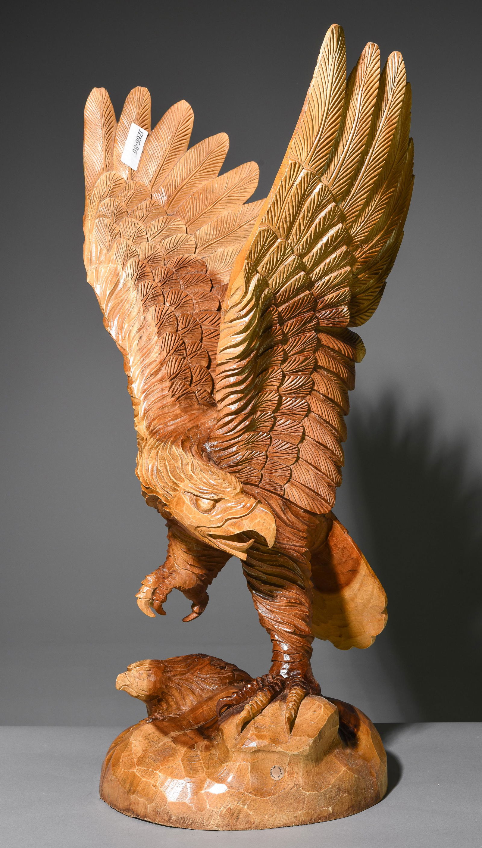 Eagle with Eaglet Carved Teak Wood Statue #1 (1 of 5)