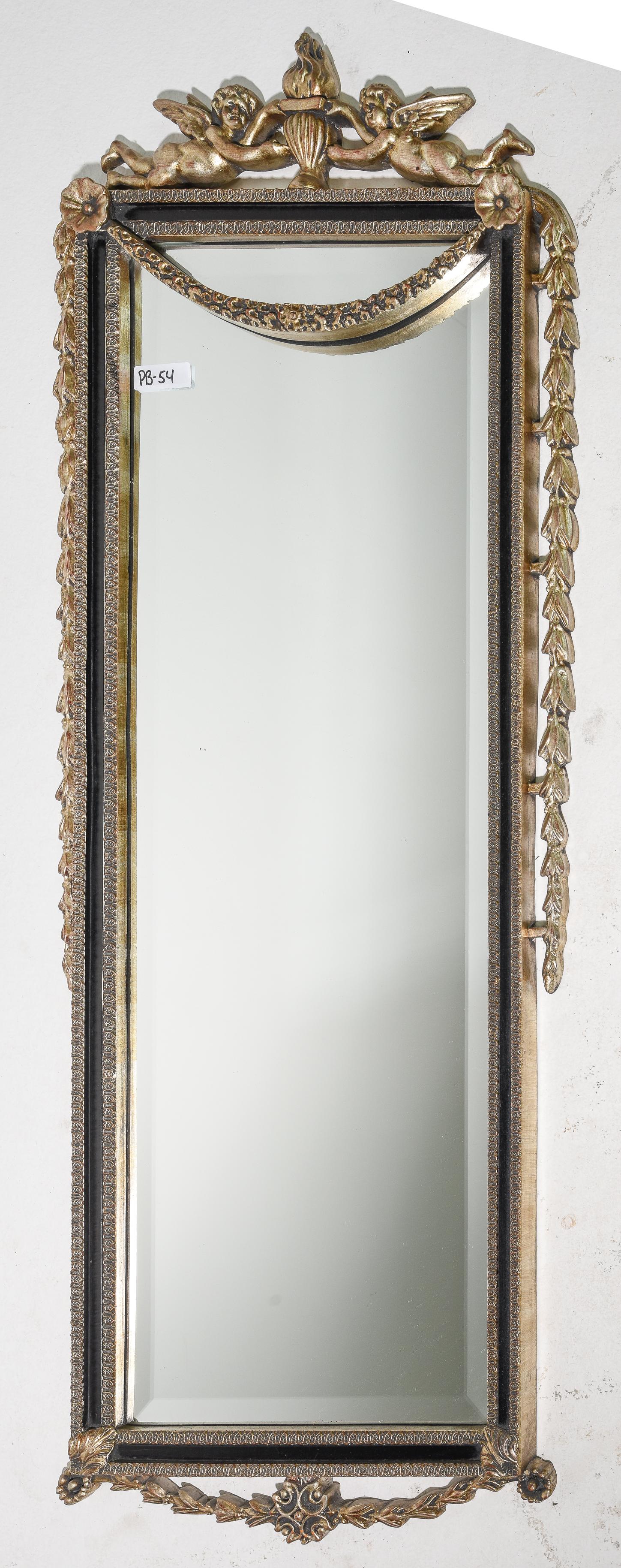 French Style Framed Beveled Mirror with Cherubs (1 of 5)