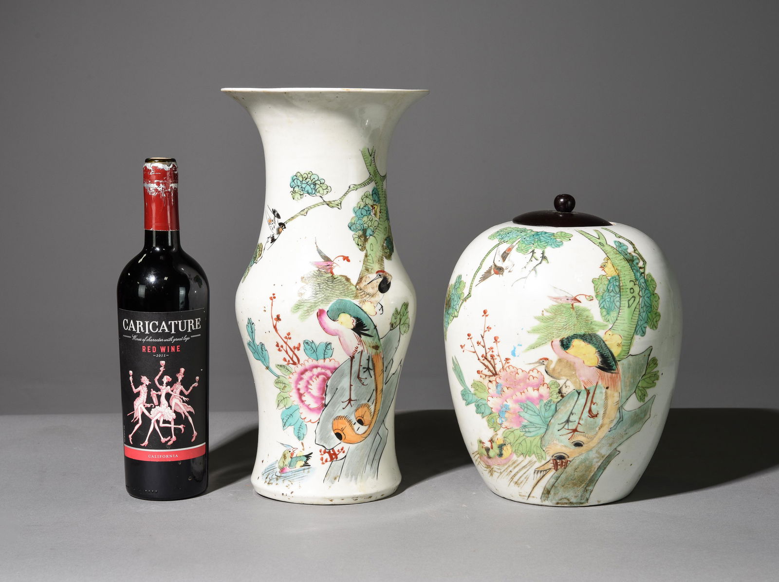 Asian Fluted Vase & Melon Jar with Wood Lid (1 of 7)