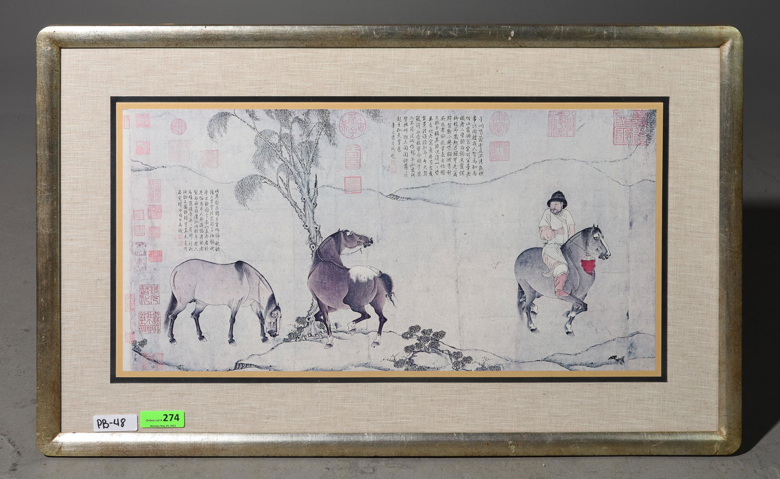 Famed Asian Handscroll - Three Horses (1 of 5)
