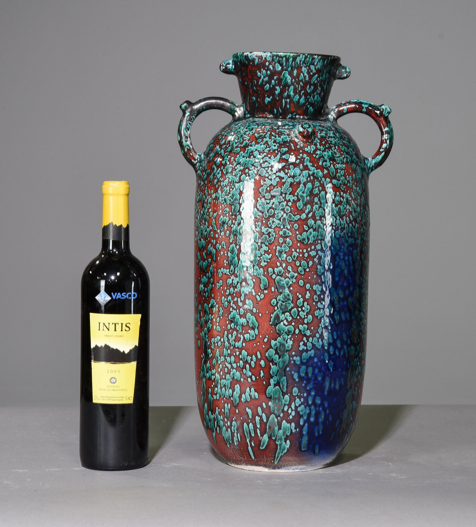 Moroccan Multi Color Glazed Pottery Vase (1 of 3)