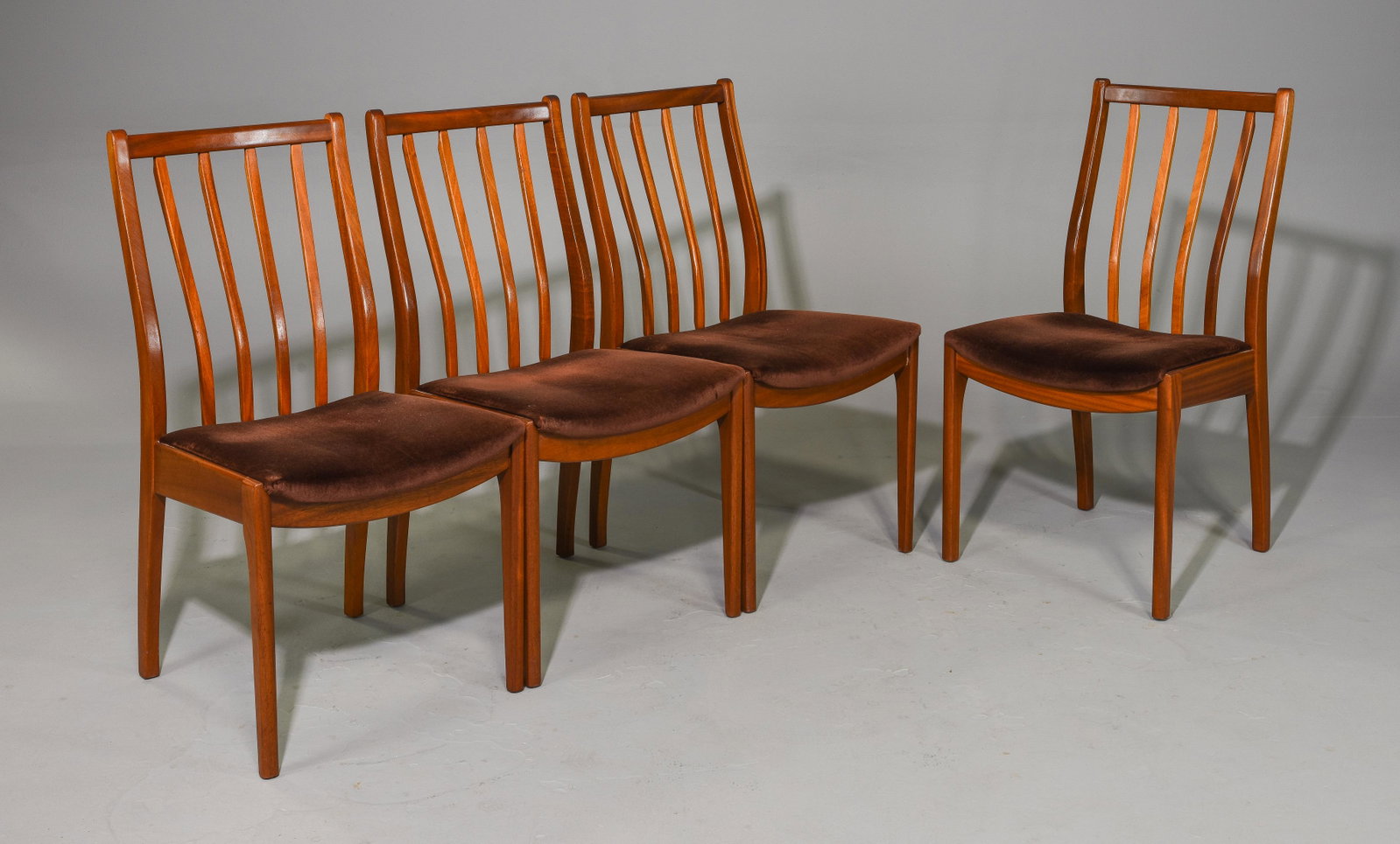 4 Mid Century Modern Teak Dining Chairs: 4 Danish Modern Style Teak Dining Chairs - 37 in tall x 19 x 20, Seat height is 18 inches